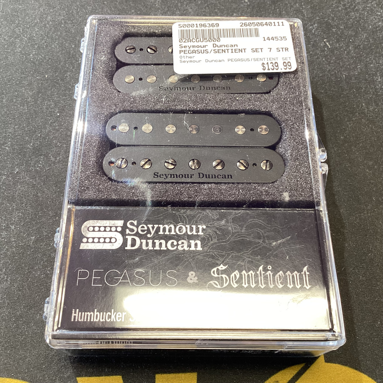 Used Seymour Duncan PEGASUS/SENTIENT SET 7 STRING BLK Guitar Pickup