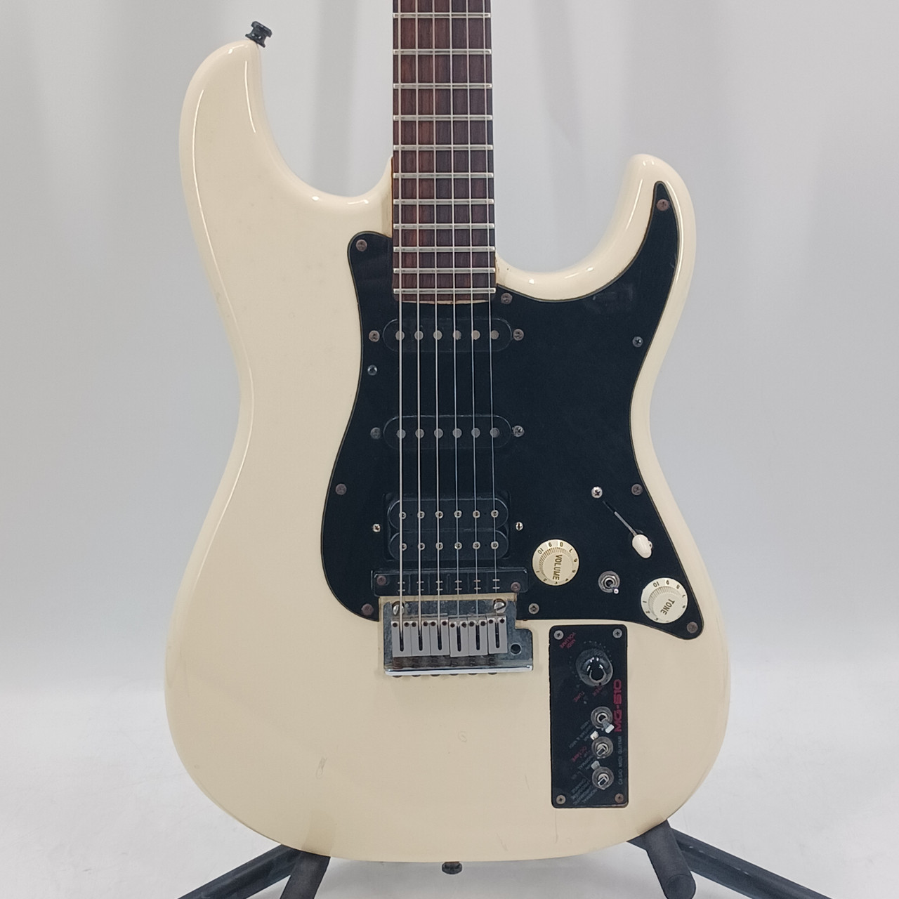 Used CASIO MG-510 MODDED Vintage S Type Electric Guitar White 6-String