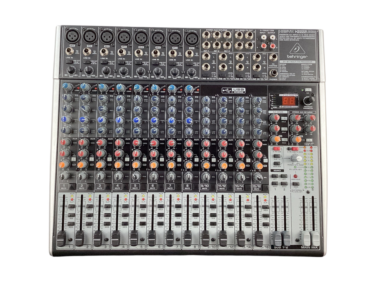 Used Behringer XENYX X2222 USB 16 CHAN MIXER Mixing Console