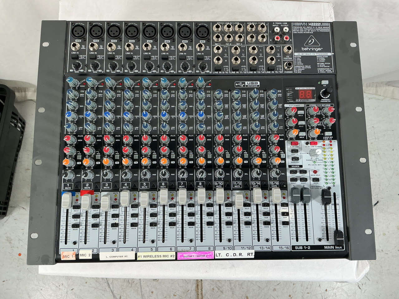 Used Behringer XENYX X2222 USB MIXER Mixing Console