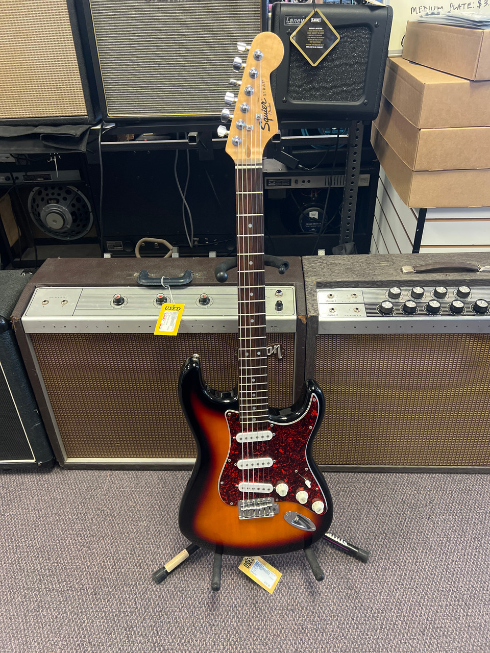 Used Squier STRAT S Type Electric Guitar Sunburst 6-String