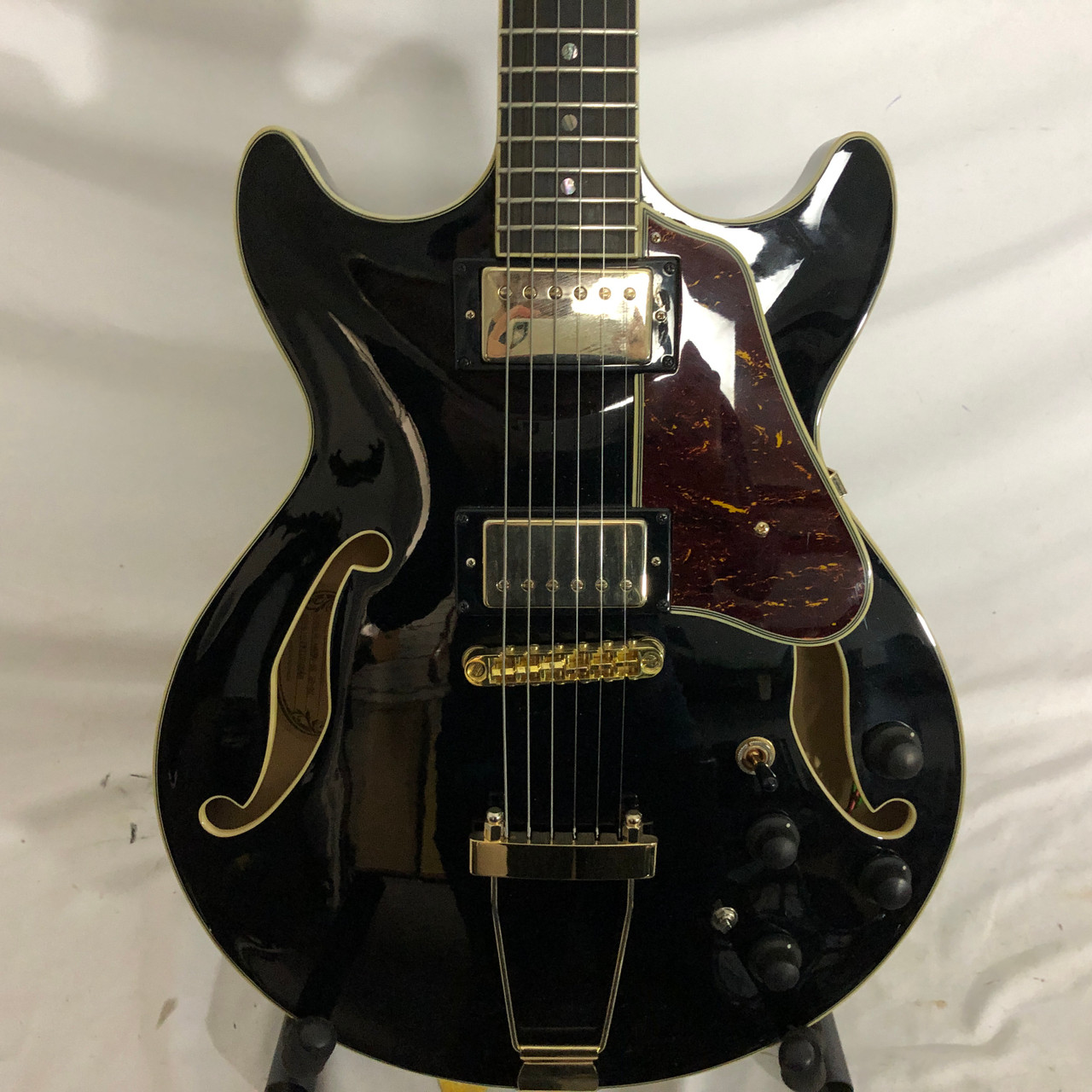 Used Ibanez AMH90-BK 5B-02 Semi-Hollow Electric Guitar Black 6-String