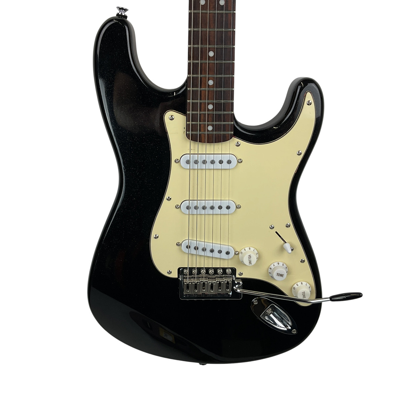 Used Fender STARCASTER STRAT S Type Electric Guitar Black 6-String