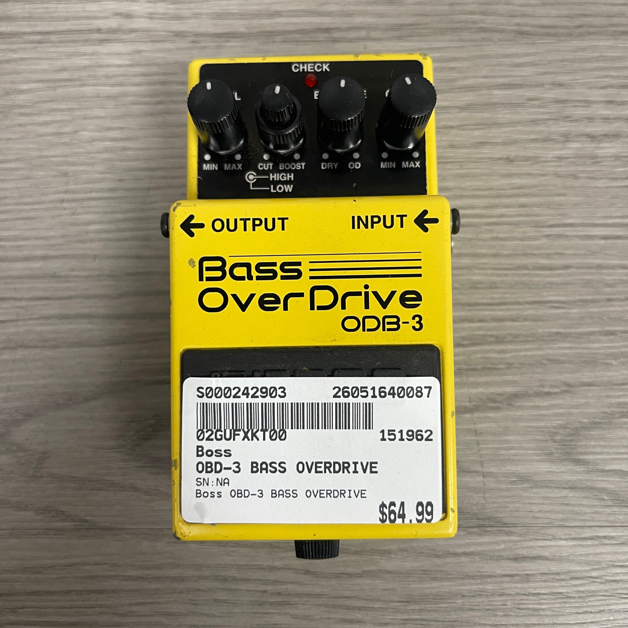 Used Boss OBD-3 BASS OVERDRIVE Overdrive Pedal