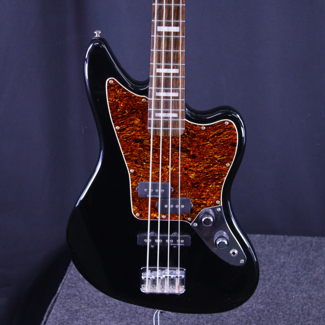 Used Squier JAGUAR BASS VINTAGE MODIFIED Bass Guitar Black 4-String