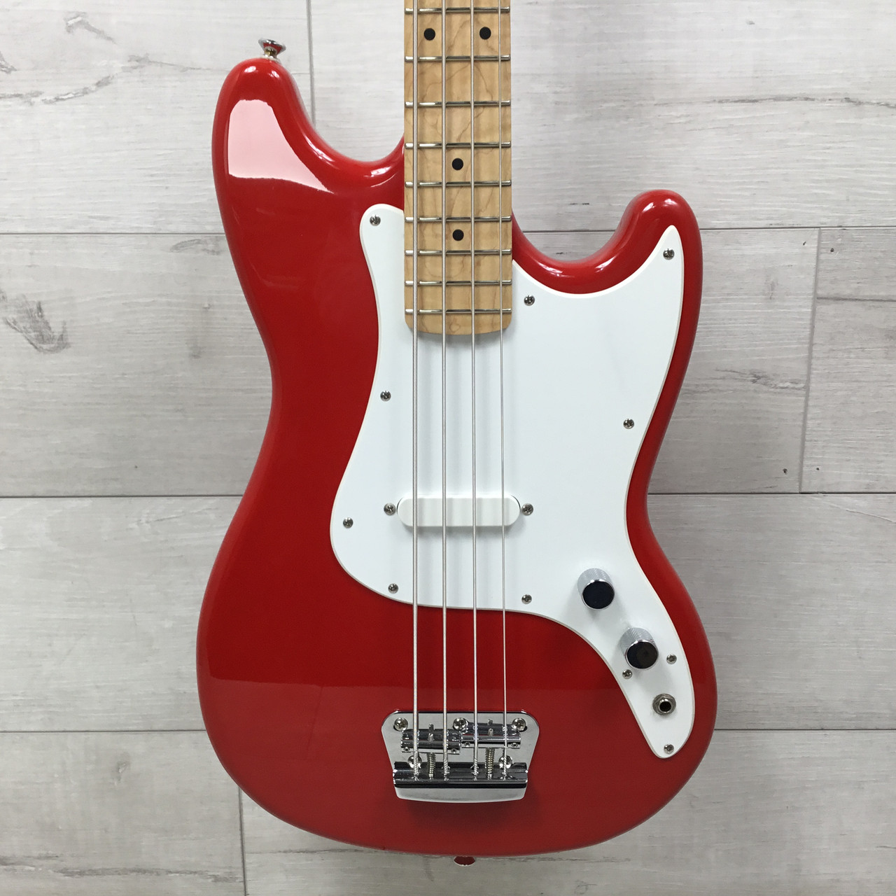 Used Squier AFFINITY BRONCO BASS P Type Bass Guitar Red 4-String