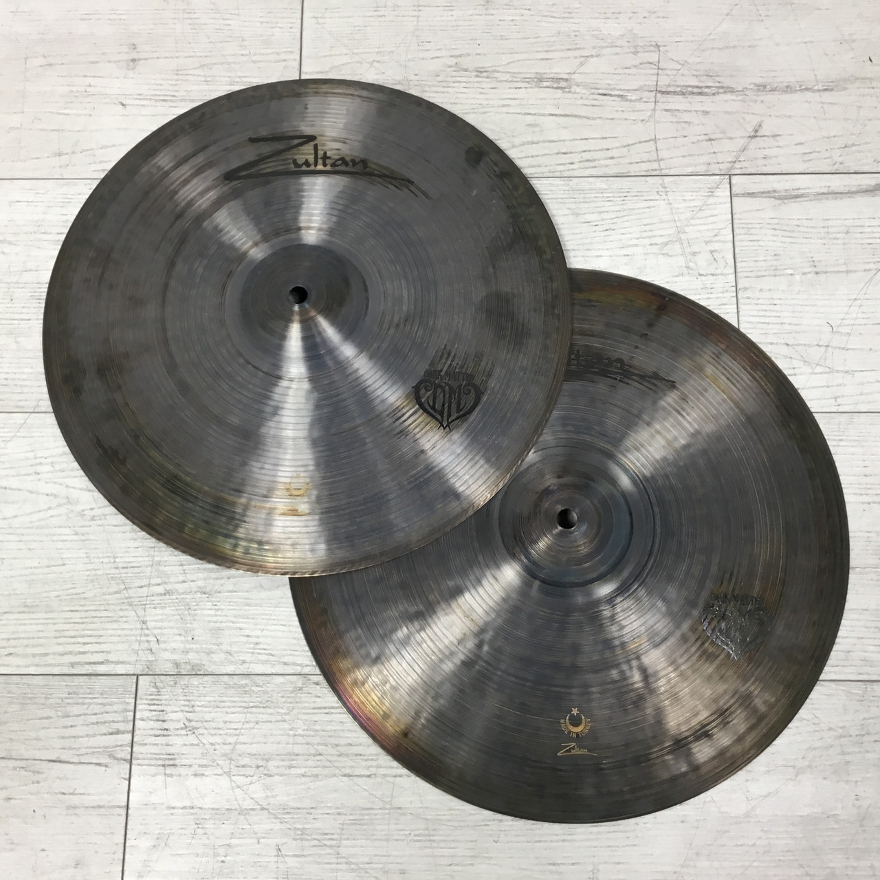 Used ZULTAN 15 DARK MATTER HI HATS PAIR Hi Hat Cymbals 15