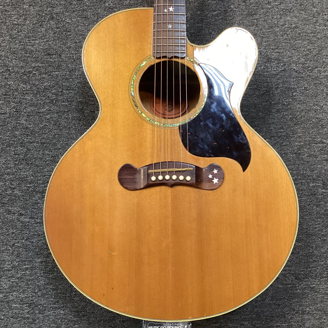 Used Gibson J-180 EC STARS Solid Top Acoustic Guitar Natural