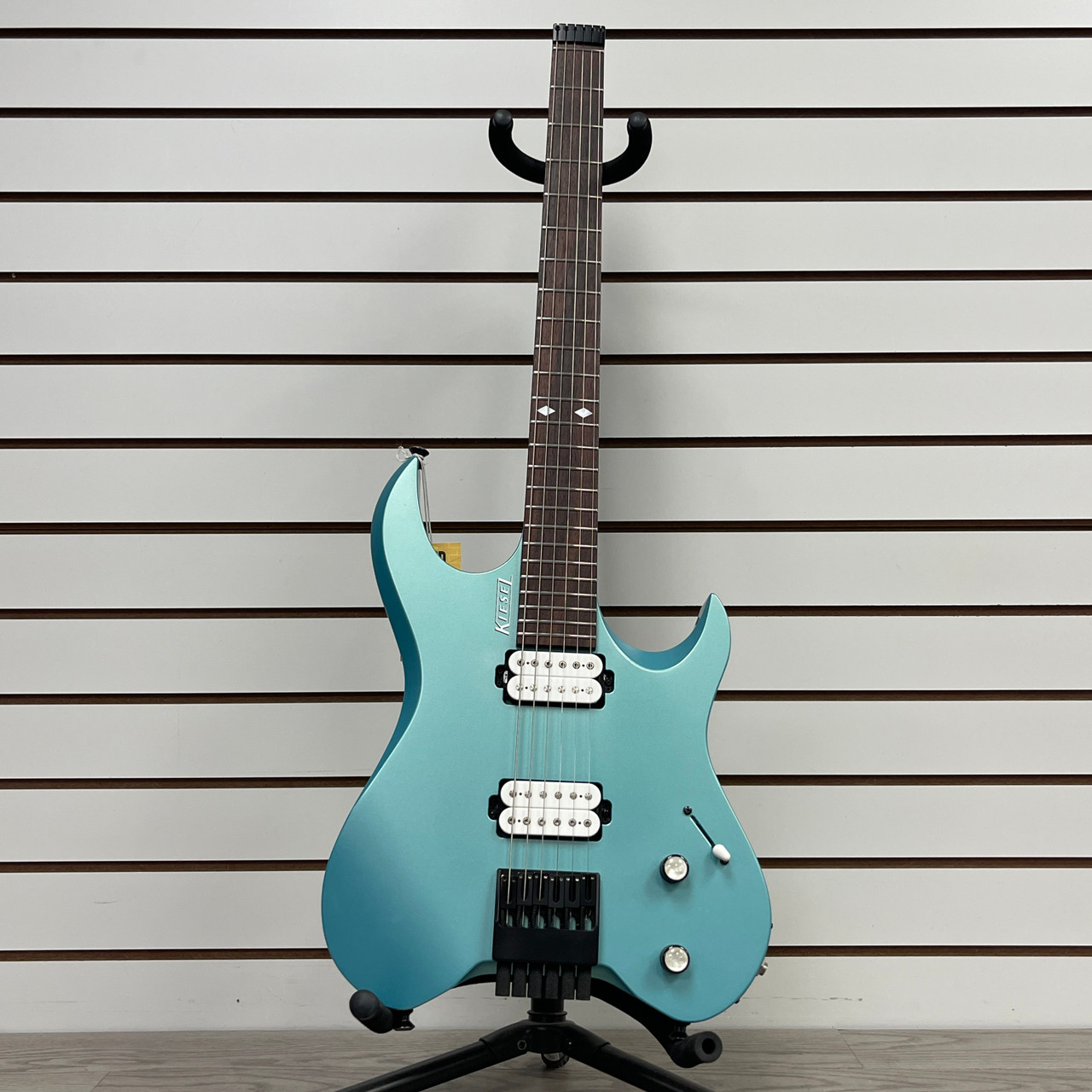 Used Kiesel VADER HEADLESS Modern Metal Electric Guitar Blue 6-String
