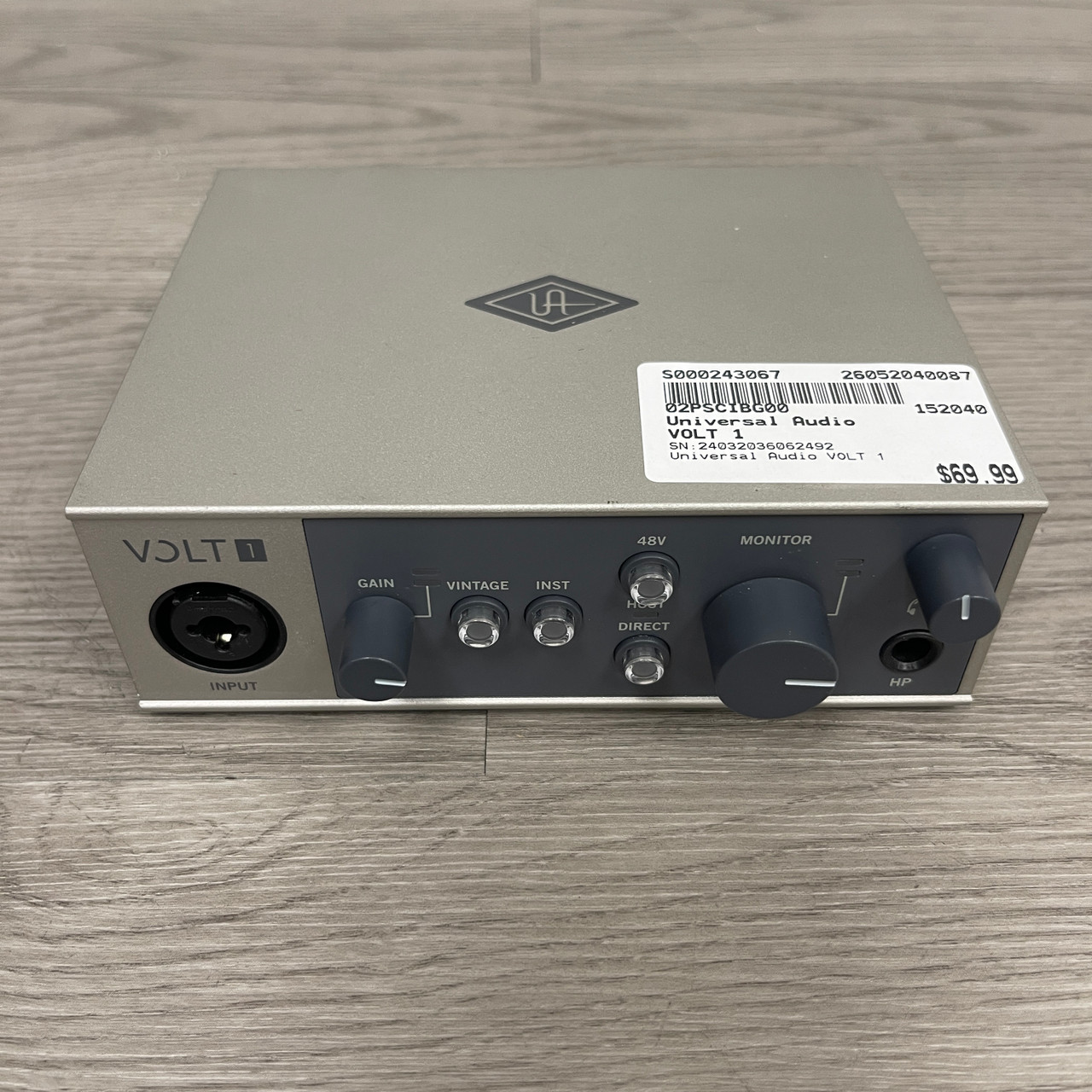 Used Universal Audio VOLT 1 Computer Interface 1 A/D Recording Inputs