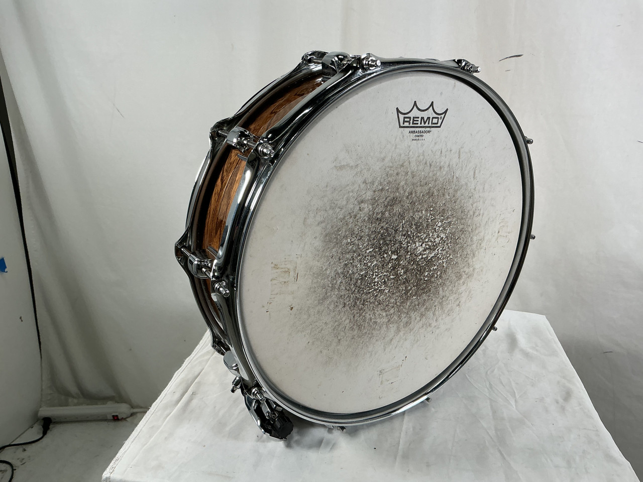 Used Tama SLP 14X4 IN WOOD SNARE Metal Snare Drum 14