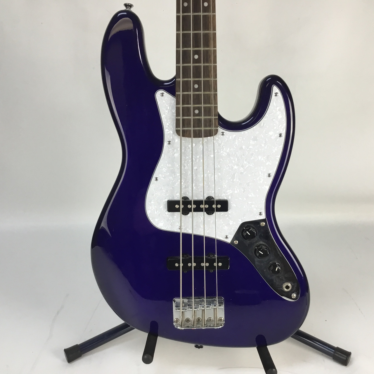 Used Squier AFFINITY JAZZ BASS J Type Bass Guitar Blue 4-String