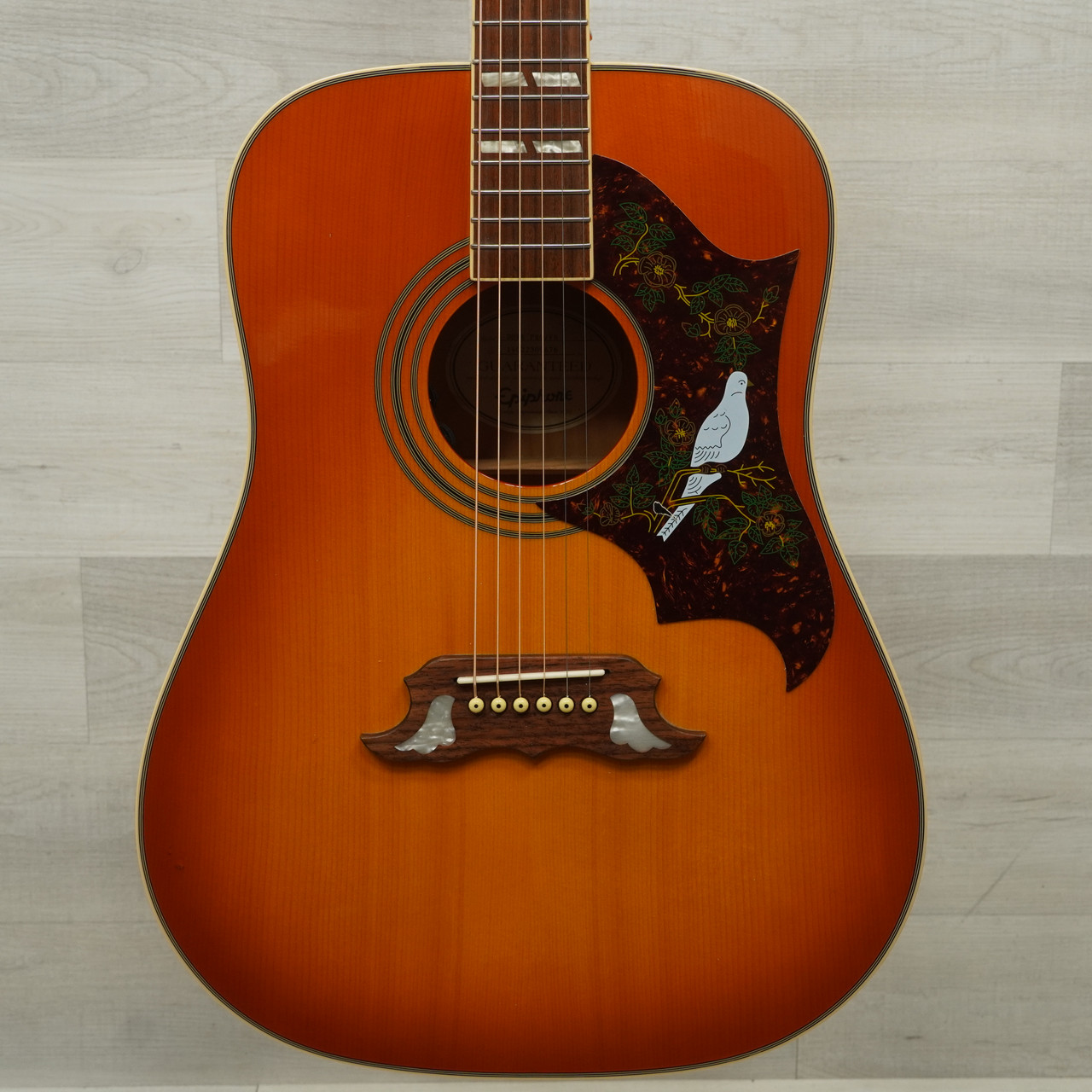 Used Epiphone Dove Pro Laminate Top Acoustic Guitar Cherry Sunburst