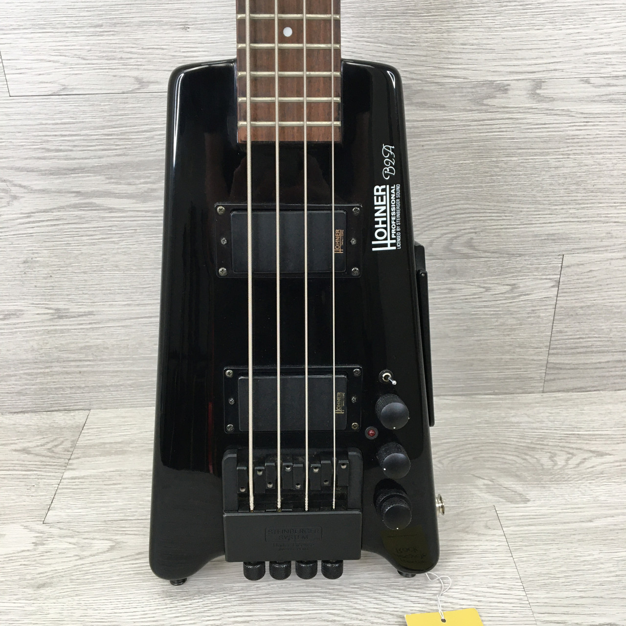 Used Hohner B2A HEADLESS Bass Guitar Black 4-String