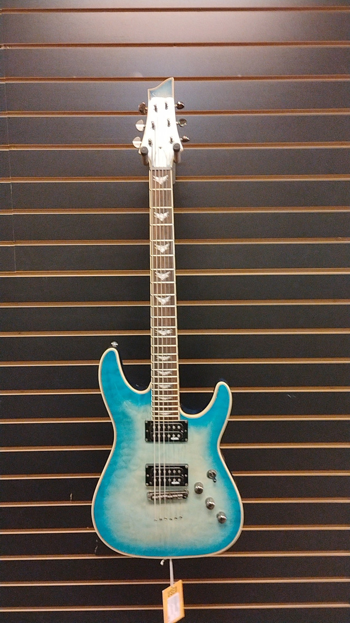 Used Schecter DIAMOND OMEN EXTREME Electric Guitar Blue 6-String