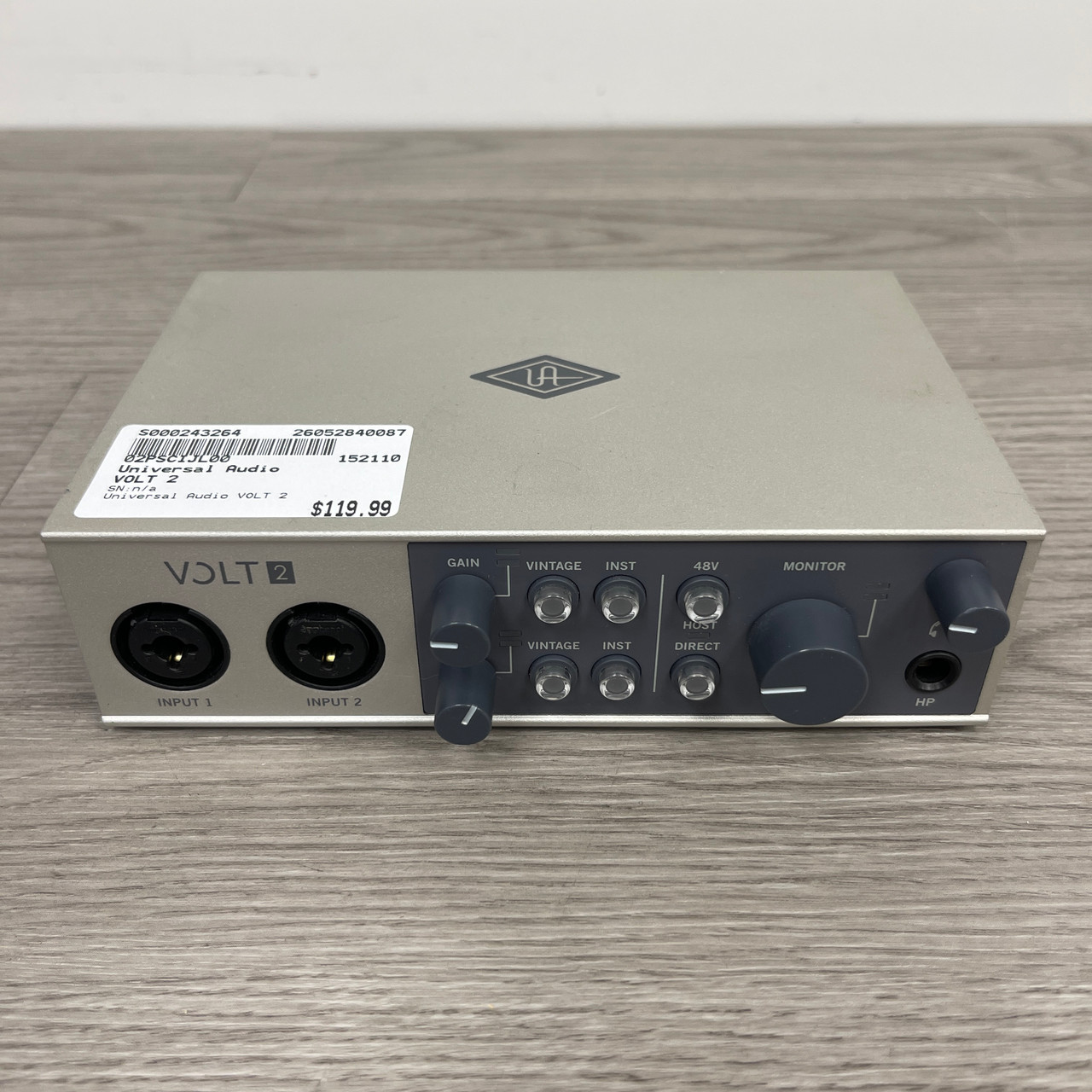 Used Universal Audio VOLT 2 Computer Interface 2 A/D Recording Inputs