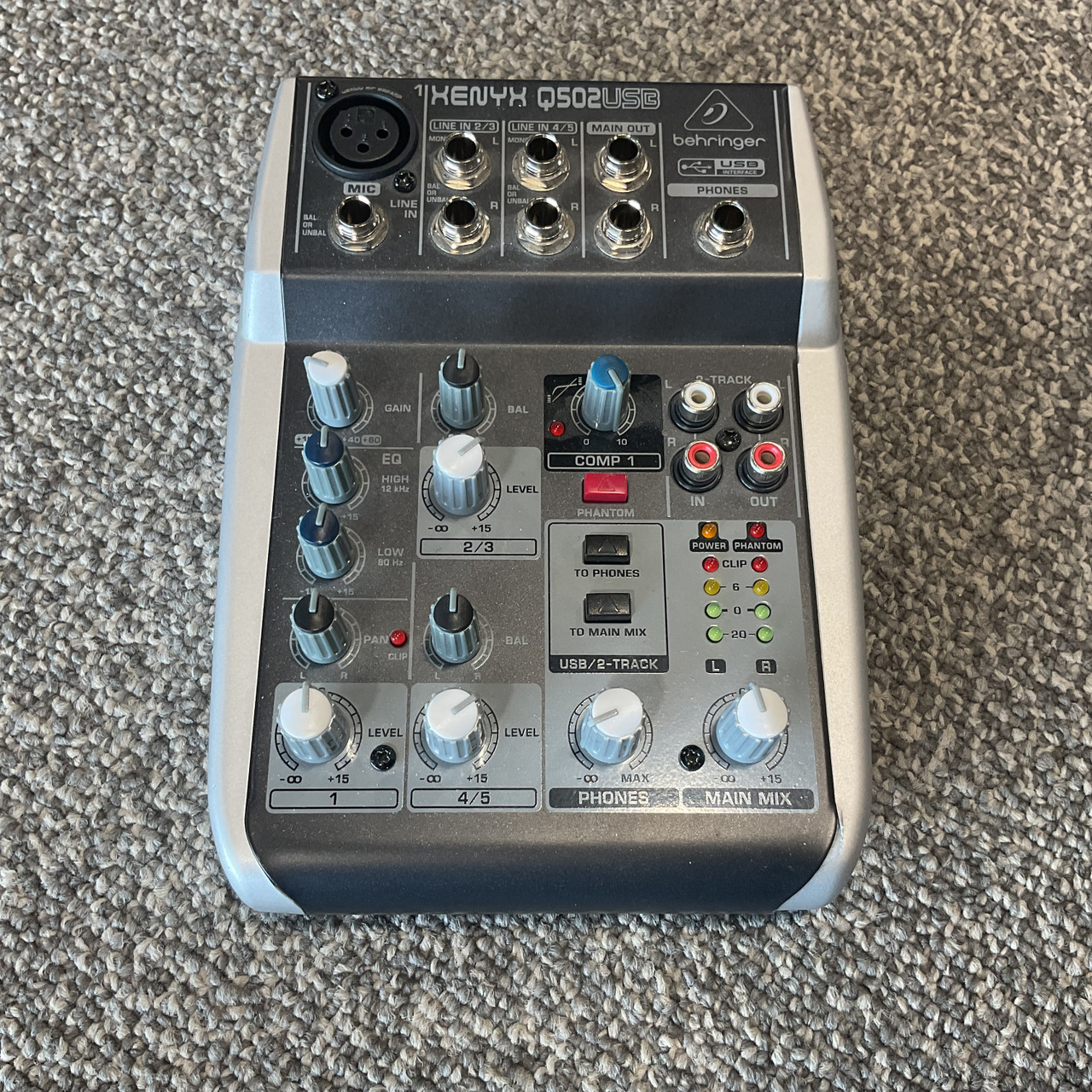 Used BEHRINGER XENYX Q502USB Mixer