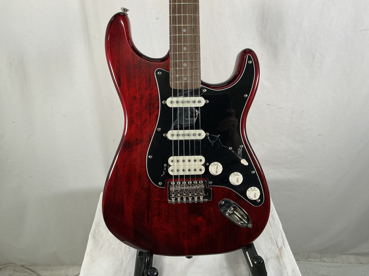 Used Squier CV 70S STRAT HSS S Type Electric Guitar Red 6-String