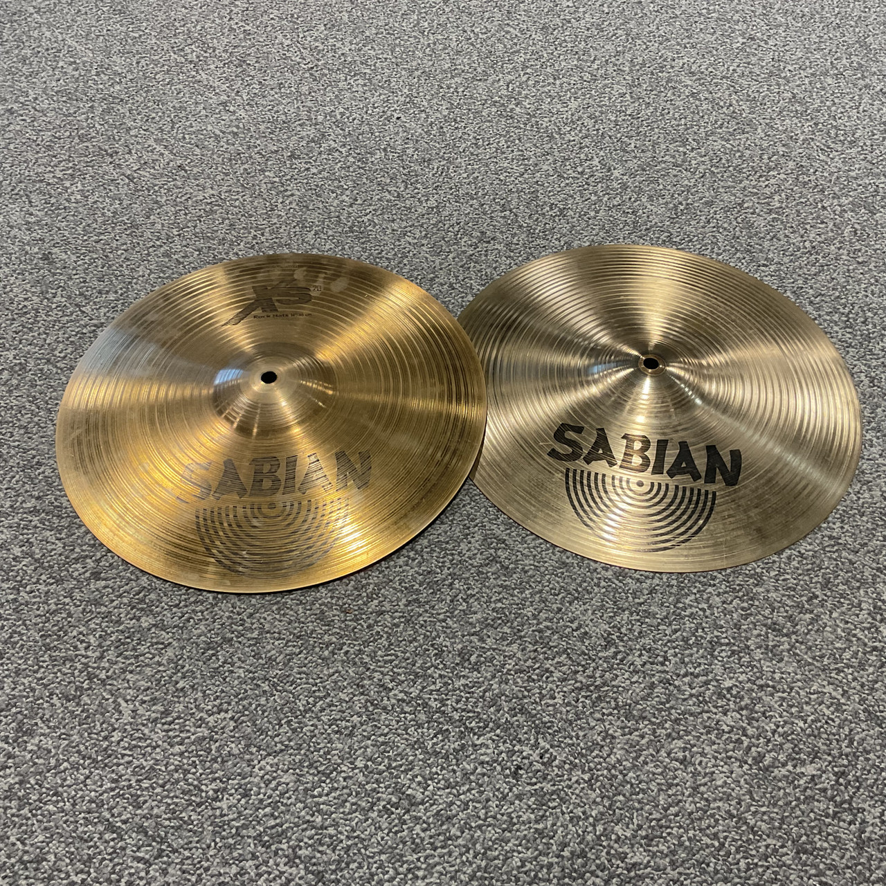 Used SABIAN XS20 14 INCH ROCK HATS Hi Hat Cymbals