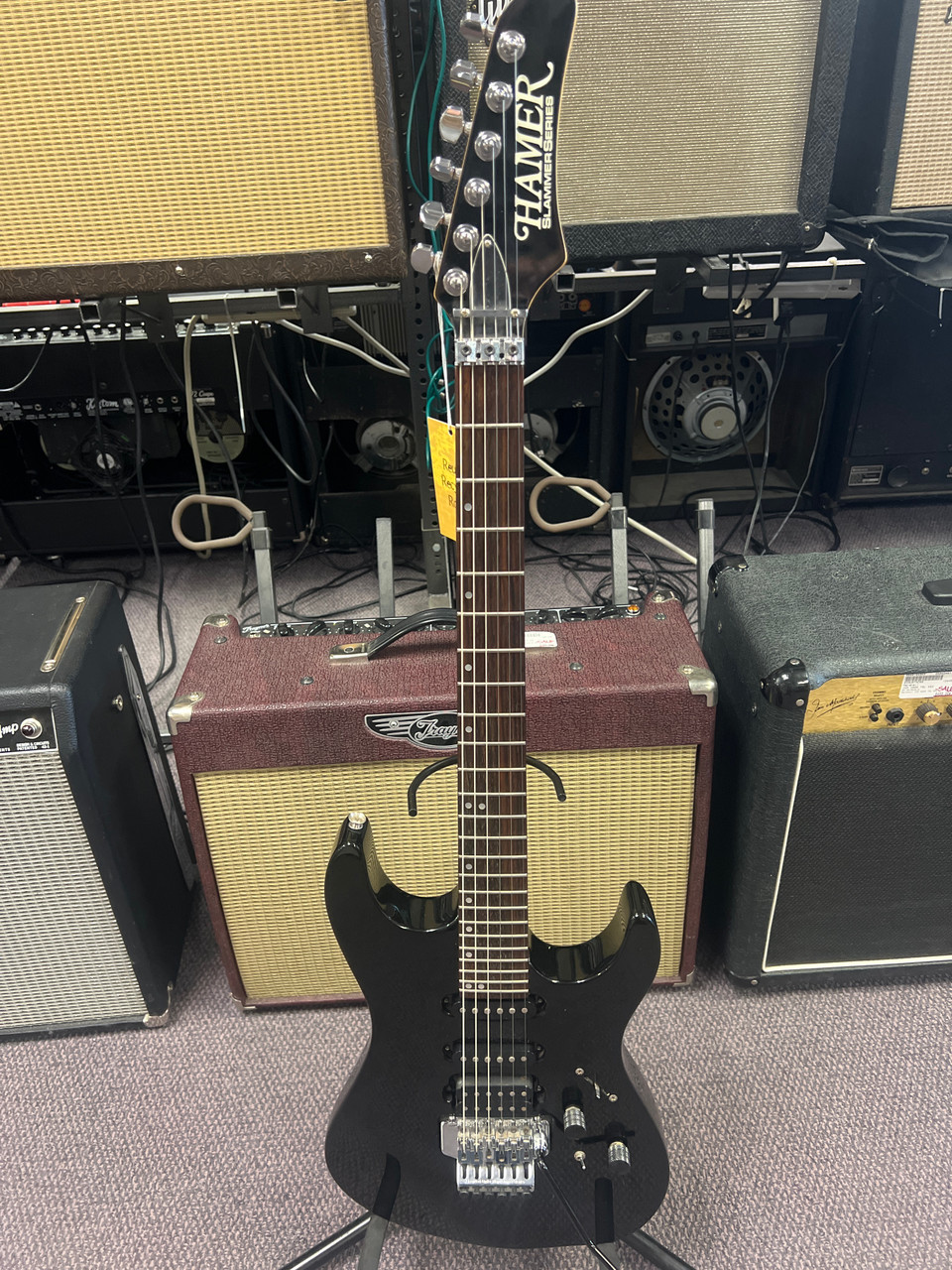 Used Hamer SLAMMER S-TYPE S Type Electric Guitar Black 6-String