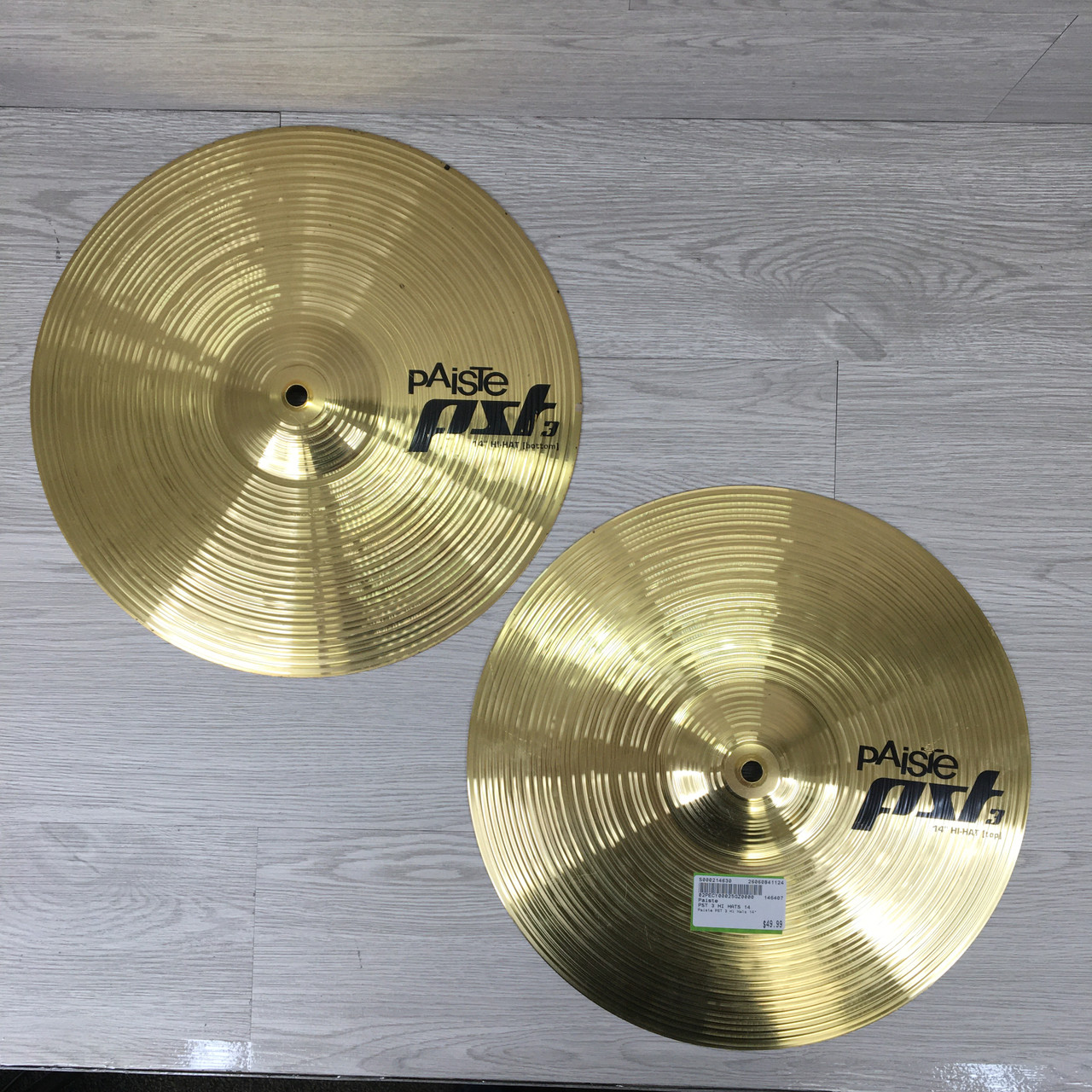 Used Paiste PST 3 HI HATS 14 Hi Hat Cymbals 14