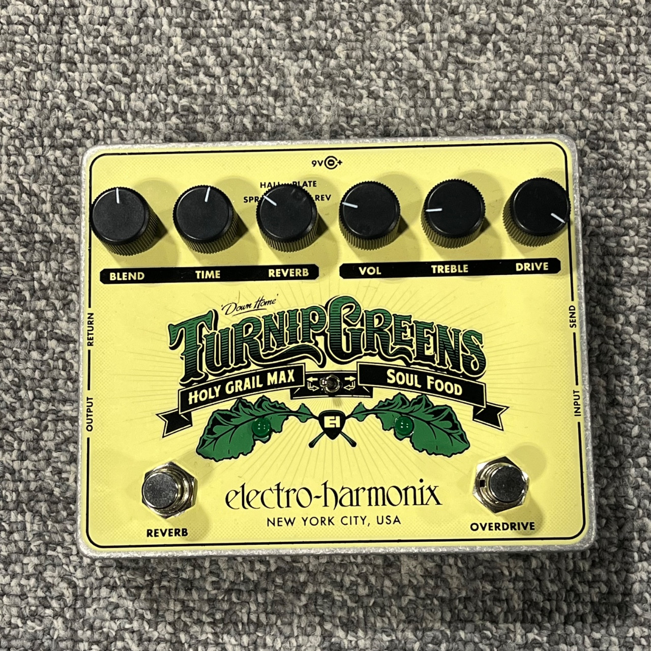 新品 未使用 Electro-Harmonix Turnip Greens Used ELECTRO HARMONIX TURNIP GREENS Guitar Reverb and Overdrive Pedal