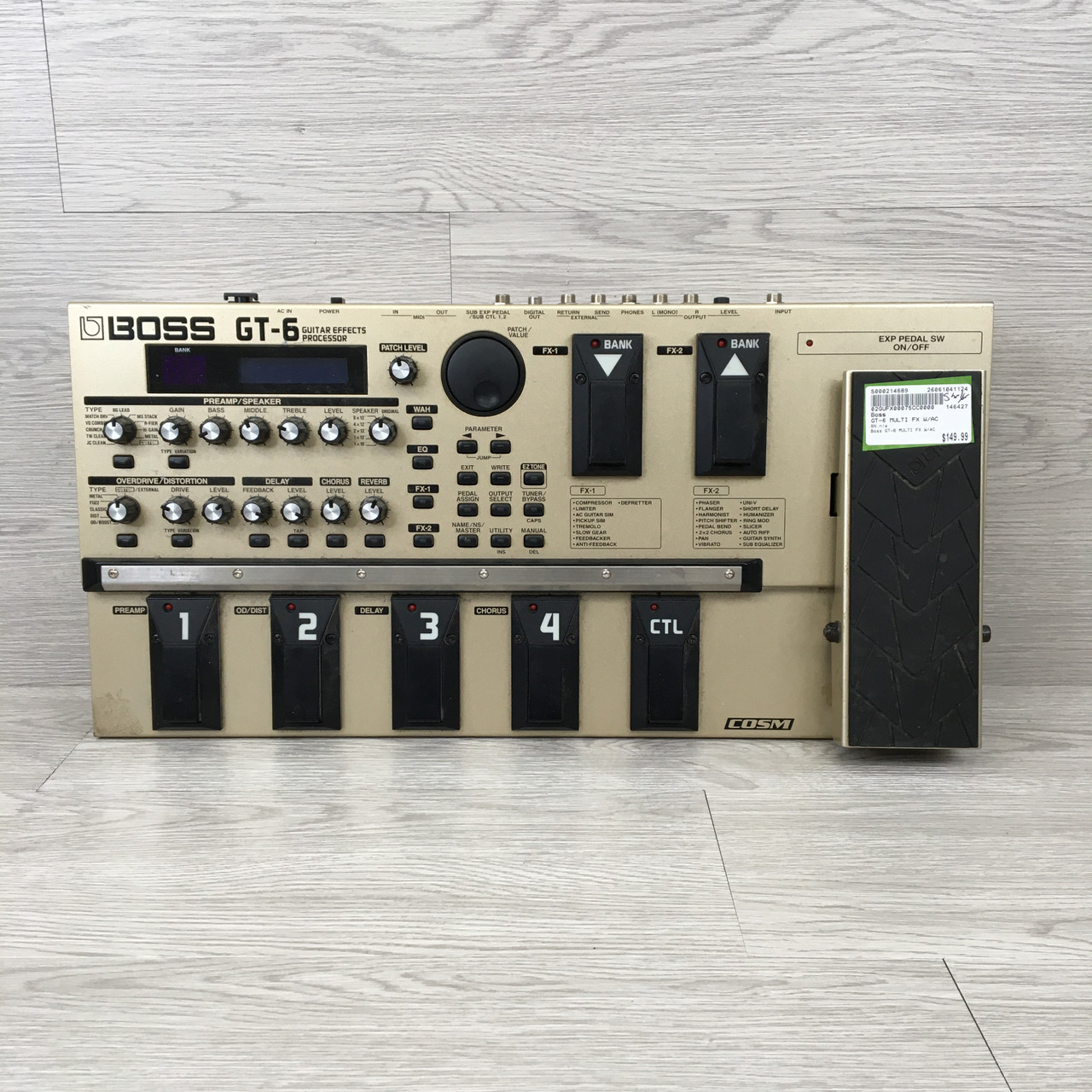 Used Boss GT-6 MULTI FX W/AC Floorboard Effect