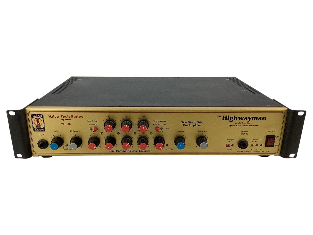Used Eden WT-500 HIGHWAYMAN BASS HEAD Rackmount Bass Amplifier Head