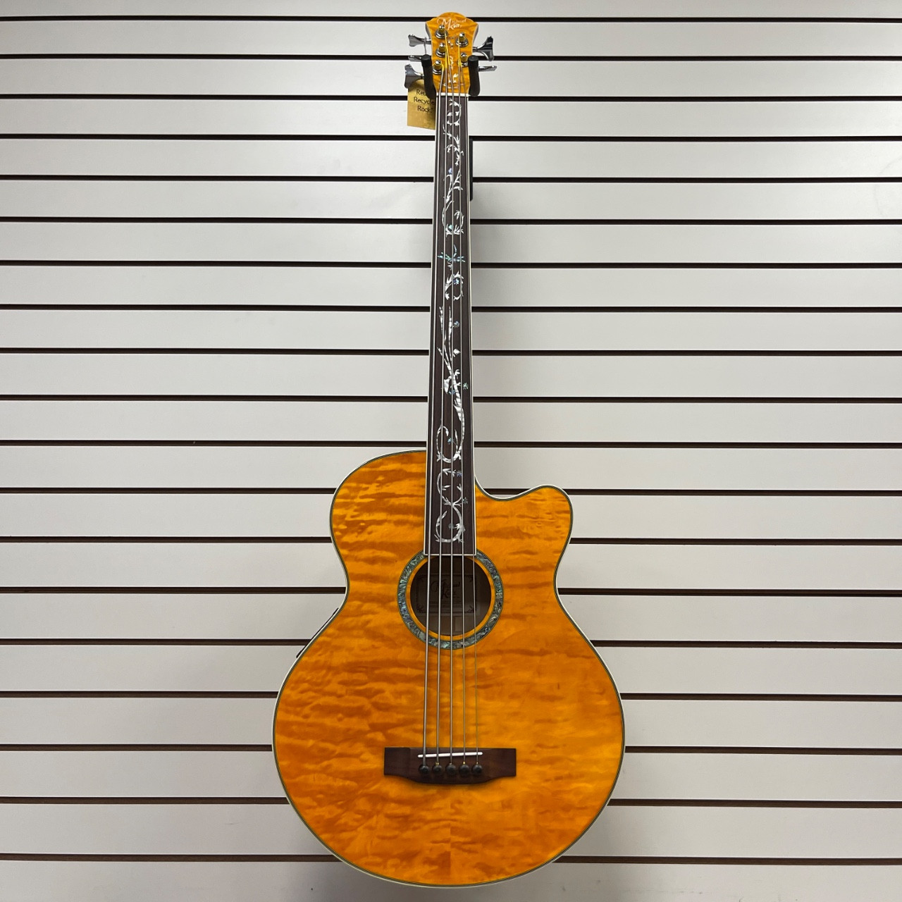 Used Michael Kelly DRAGONFLY DF5-FL-QAM Acoustic Bass Guitar