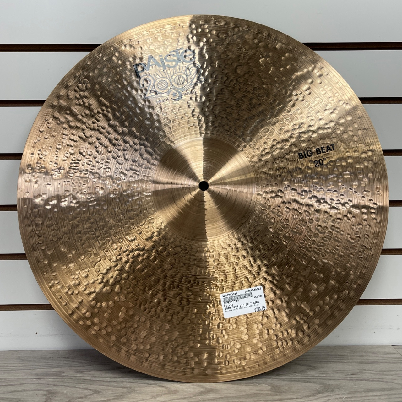 Used Paiste 20IN 2002 BIG BEAT RIDE Ride Cymbal 20