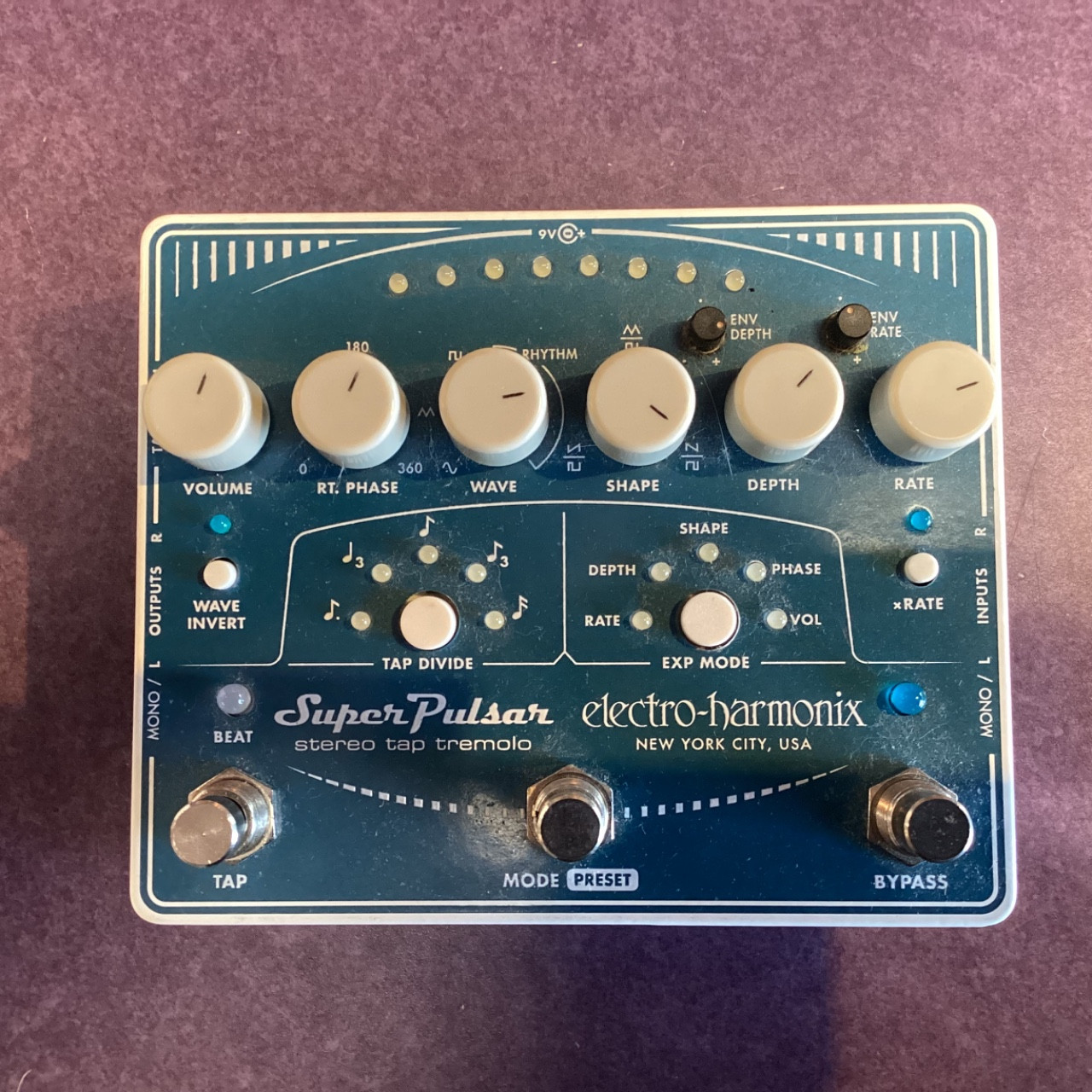 Used Electro Harmonix (E/H) SUPER PULSAR Tremolo Pedal