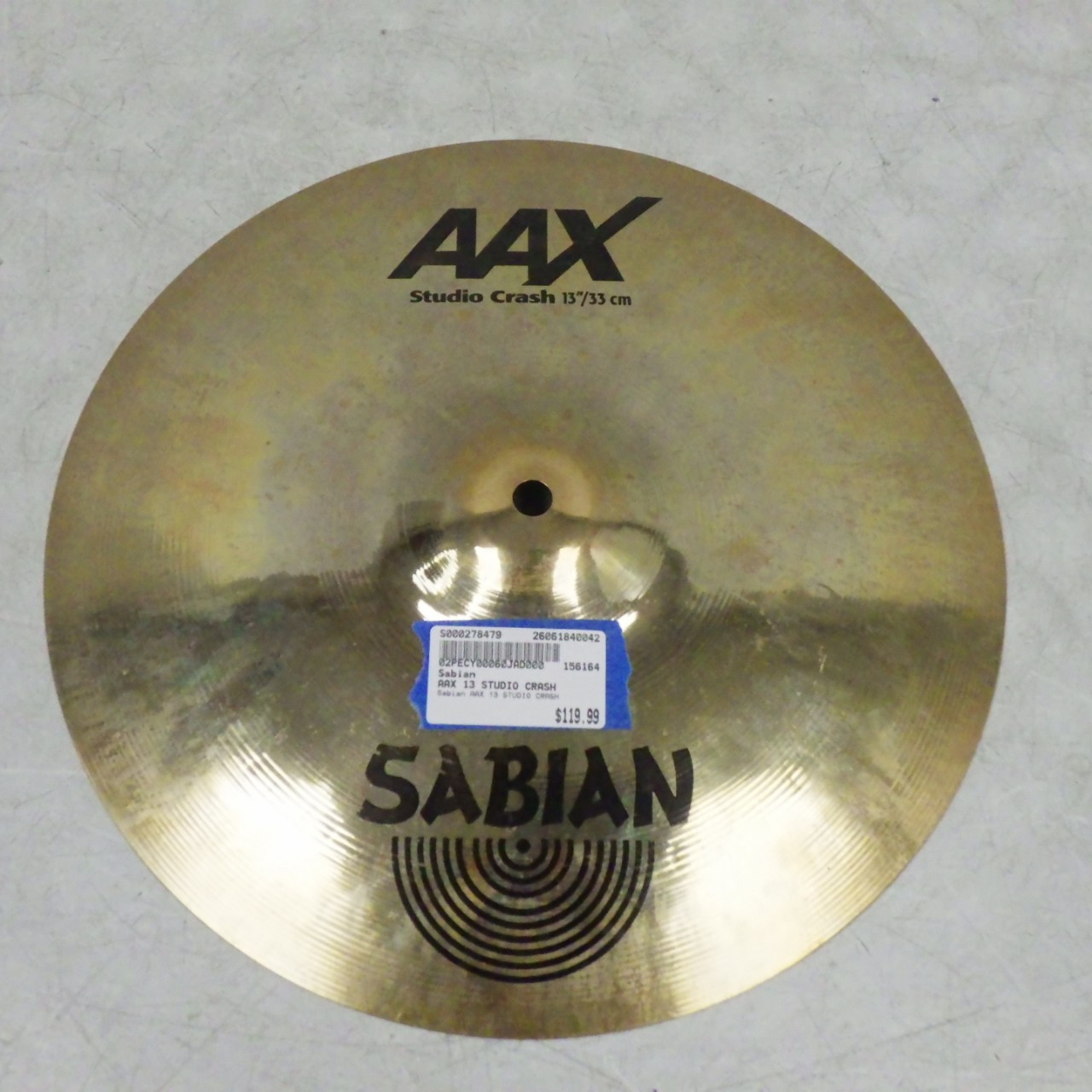 Used Sabian AAX 13 STUDIO CRASH Crash Cymbal 13