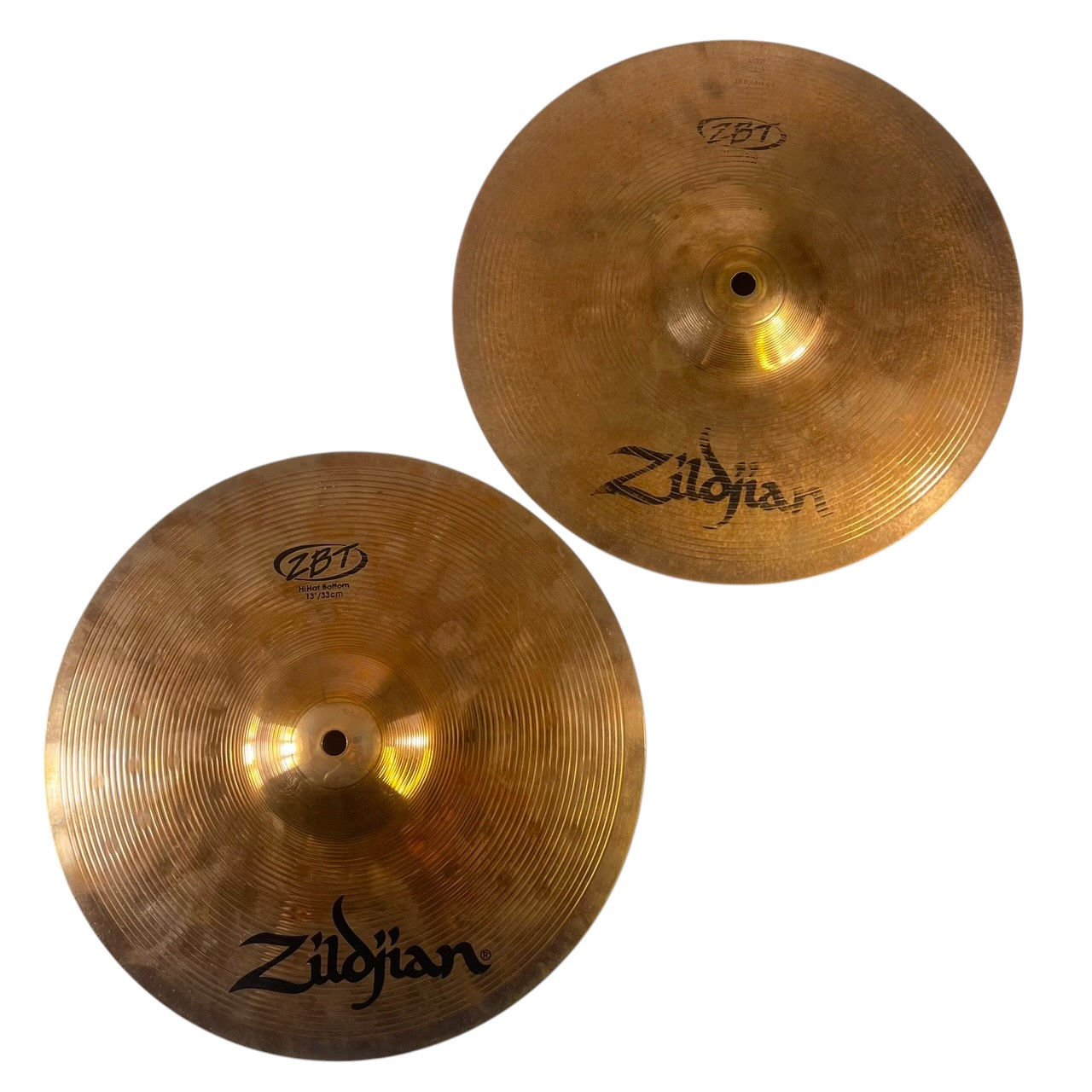 Used Zildjian ZBT 13 IN HI HATS Hi Hat Cymbals 13
