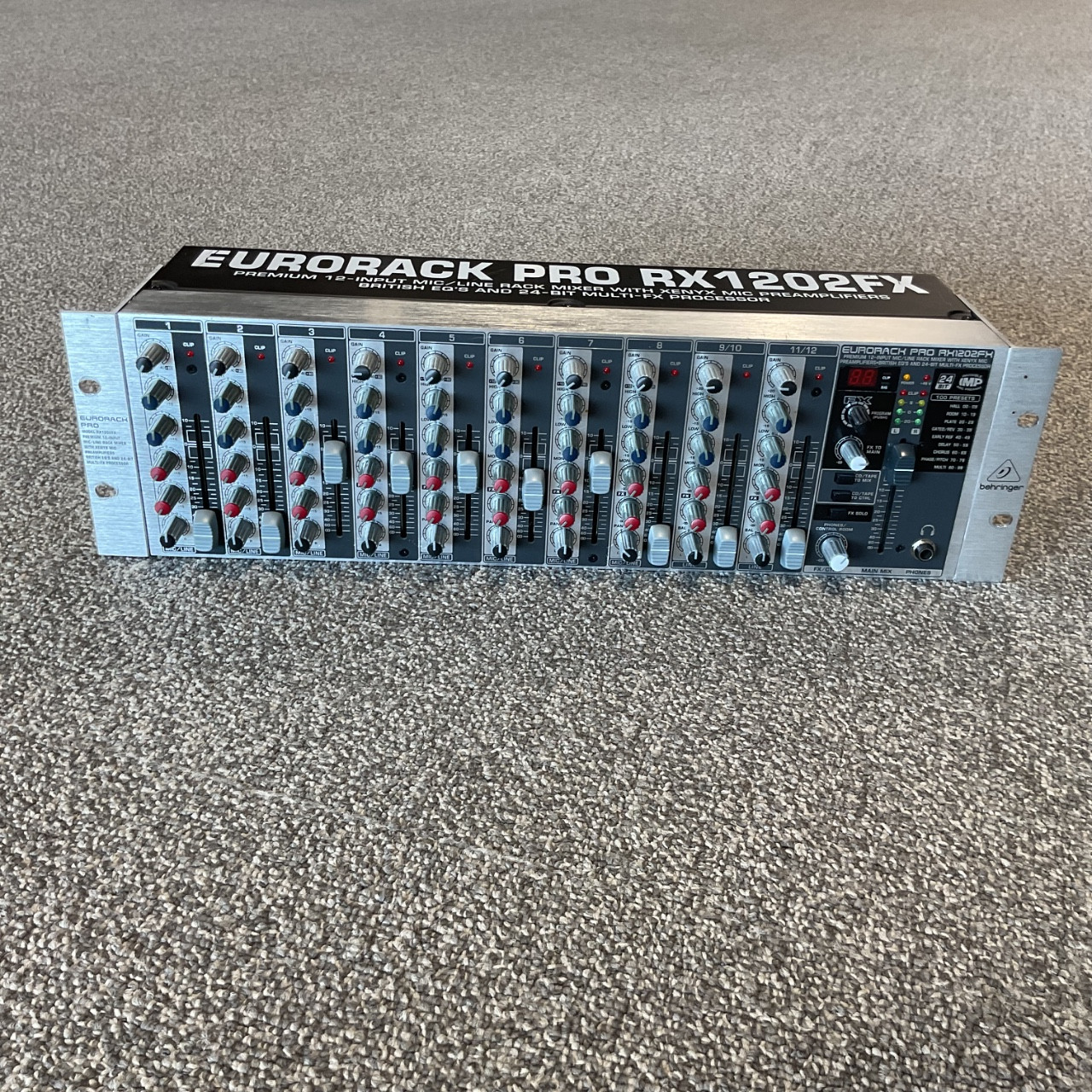 Used BEHRINGER EURORACK PRORX1202FX Rackmount Mixer
