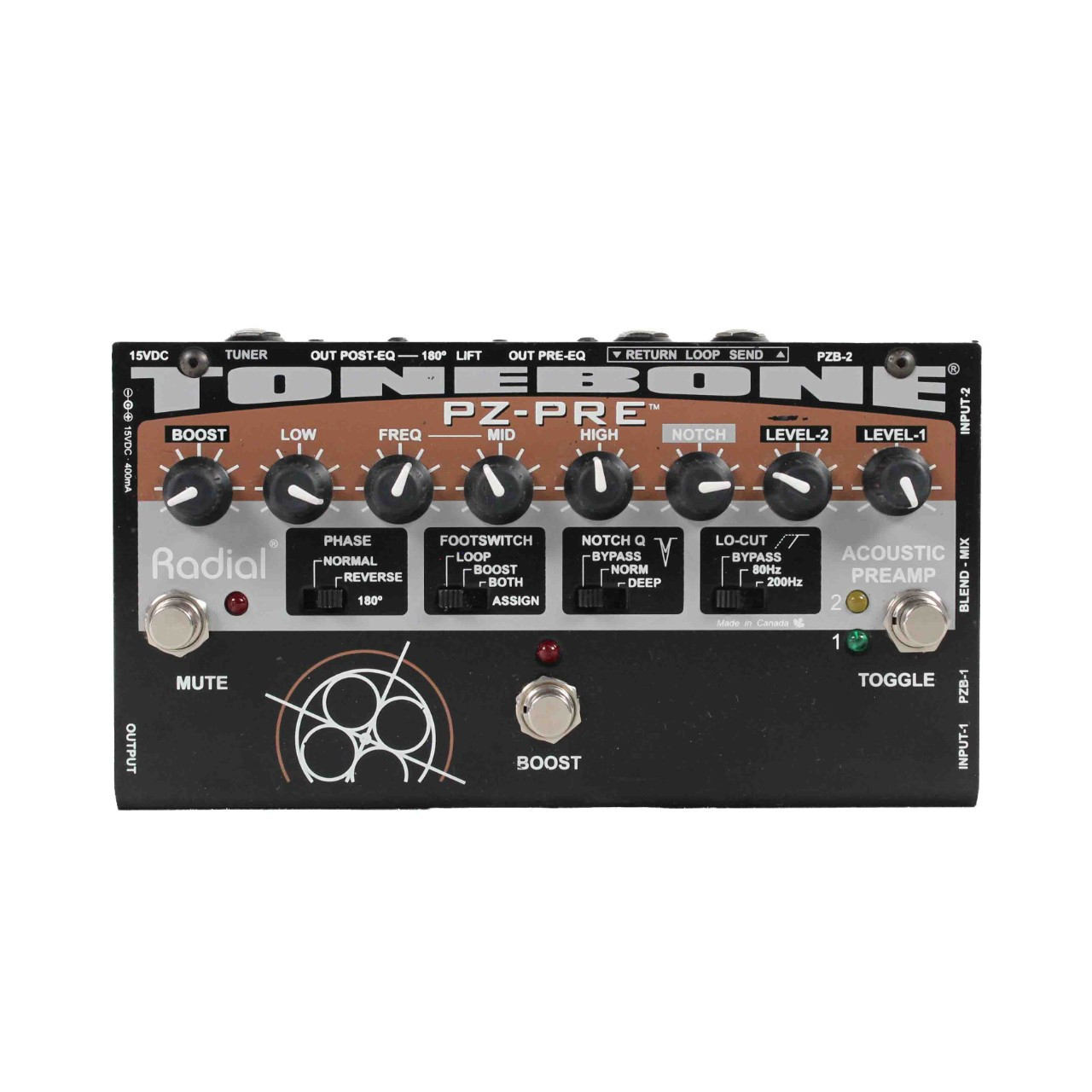 Used Radial TONEBONE PZ-PRE Accoustic PreAmp Pedal
