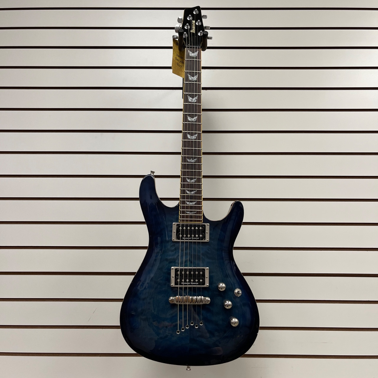 Used Ibanez SZ520QM MODIFIED Double Cut Electric Guitar Blue 6-String