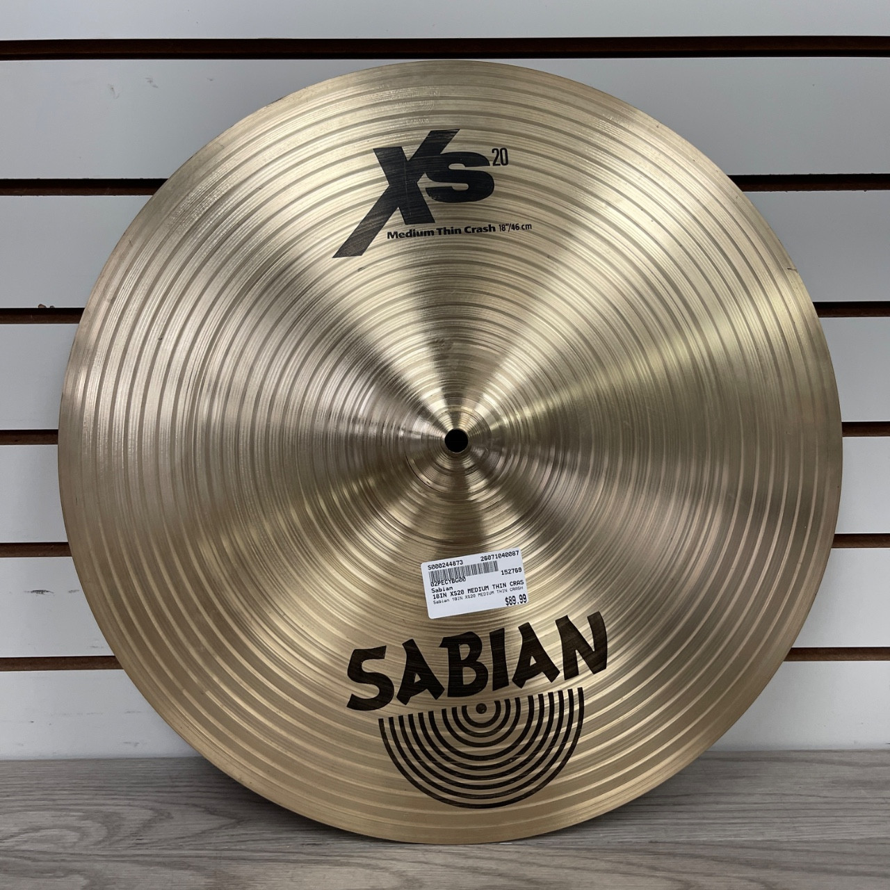 SUI☆ Used Sabian 18IN XS20 MEDIUM THIN CRASH Crash Cymbal 18