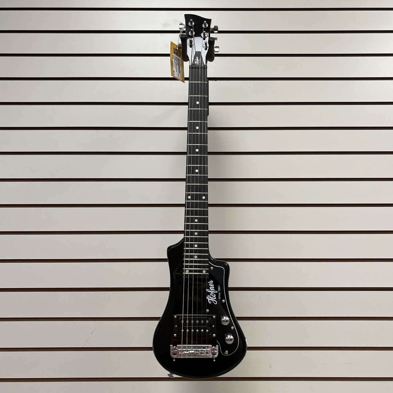 Used Hofner SHORTY TRAVEL GUITAR Electric Guitar Black 6-String