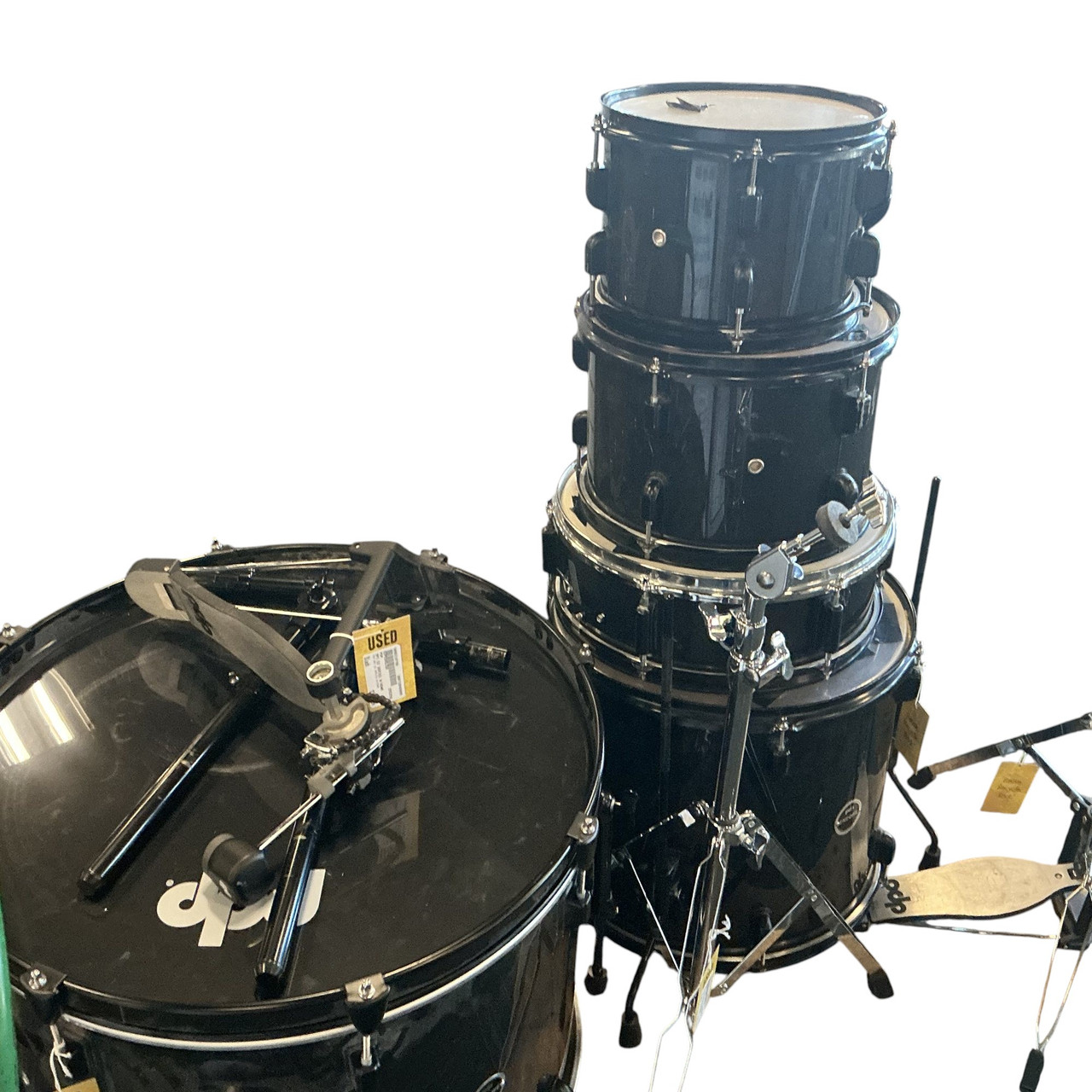 Used PDP 5PC EZ SERIES W/HDWR Drum Shells and Hardware Black