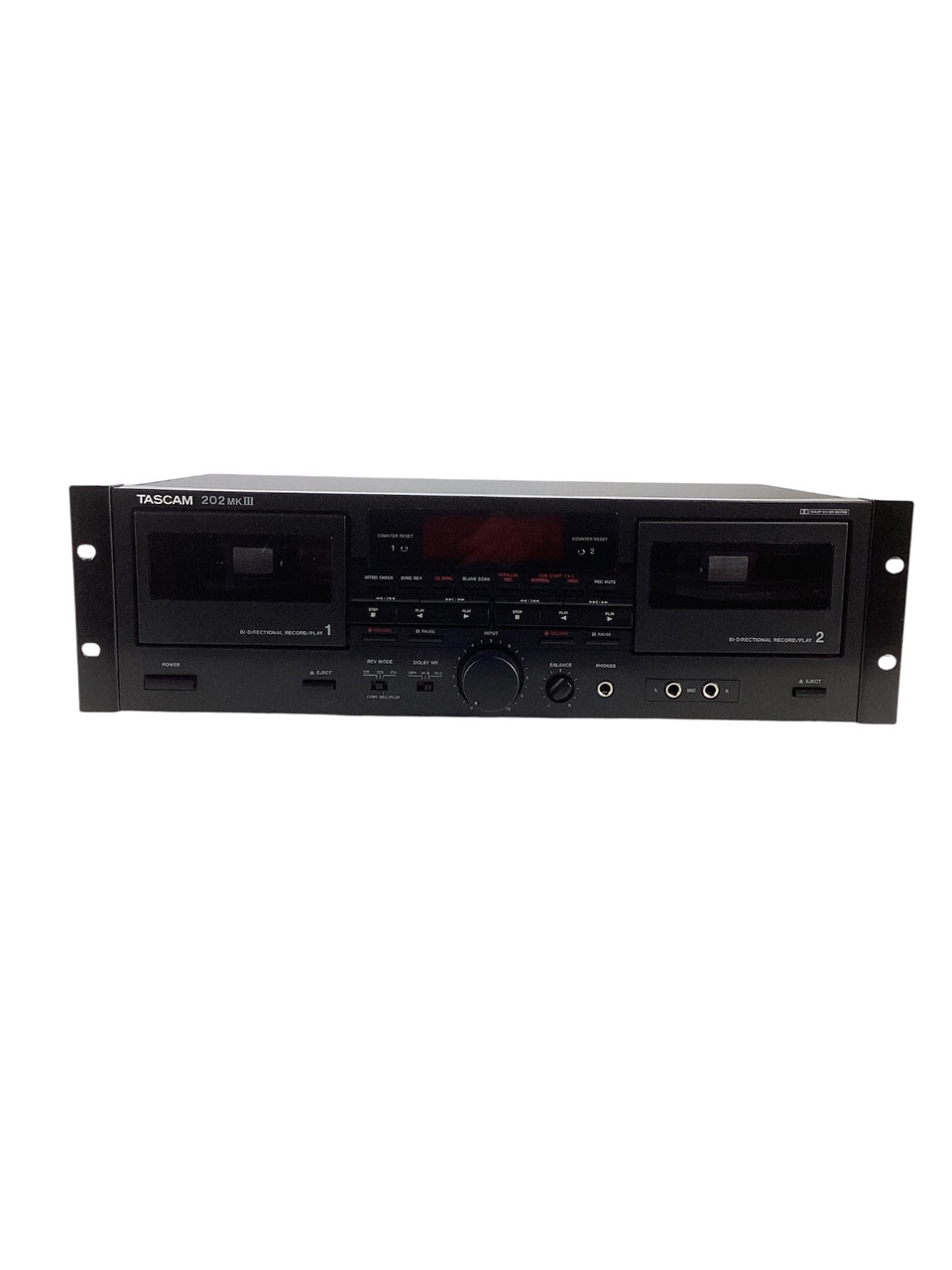 Used Tascam 202 MKIII CASSETTE DECK Rackmount Recording Device