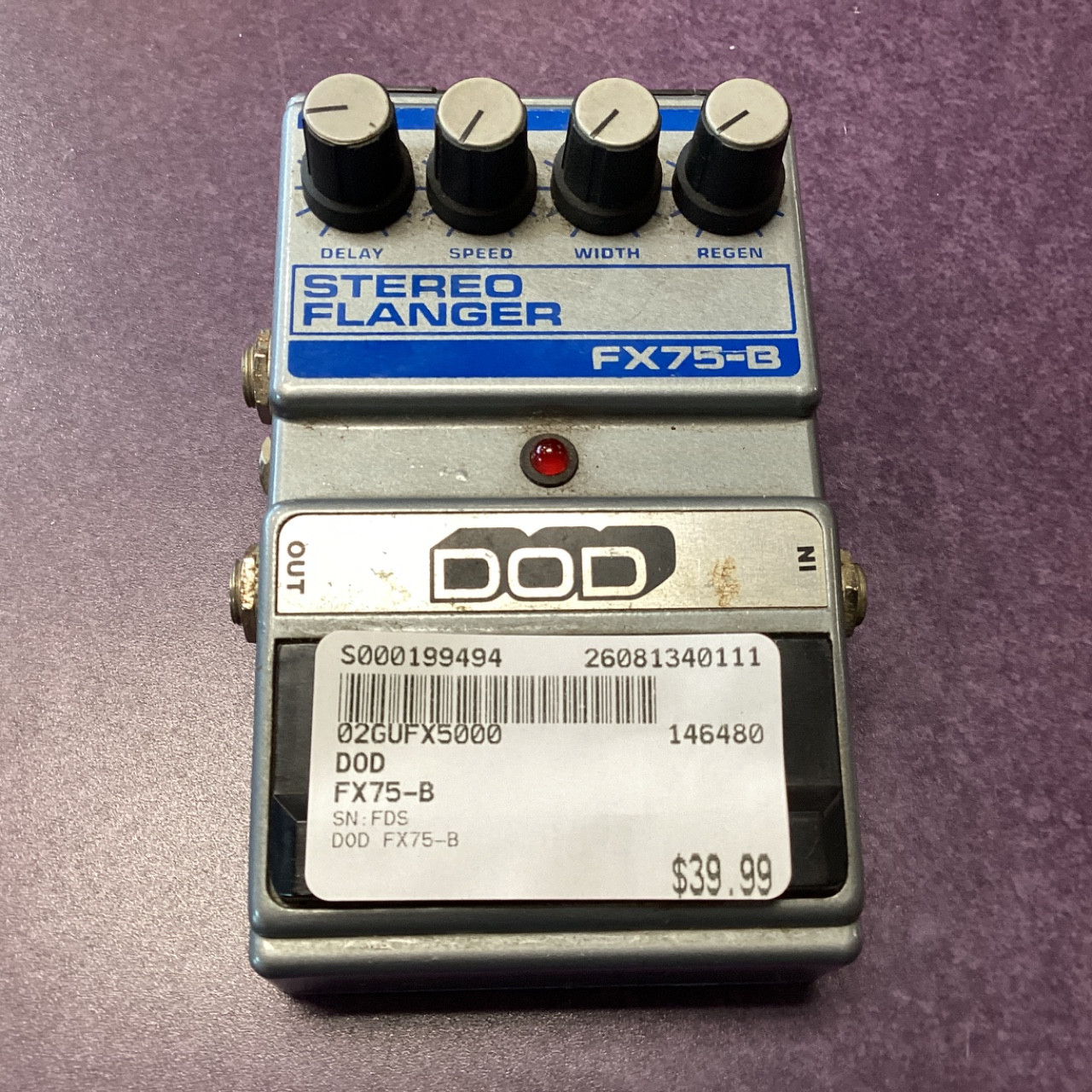 Used DOD FX75-B Flanger Pedal