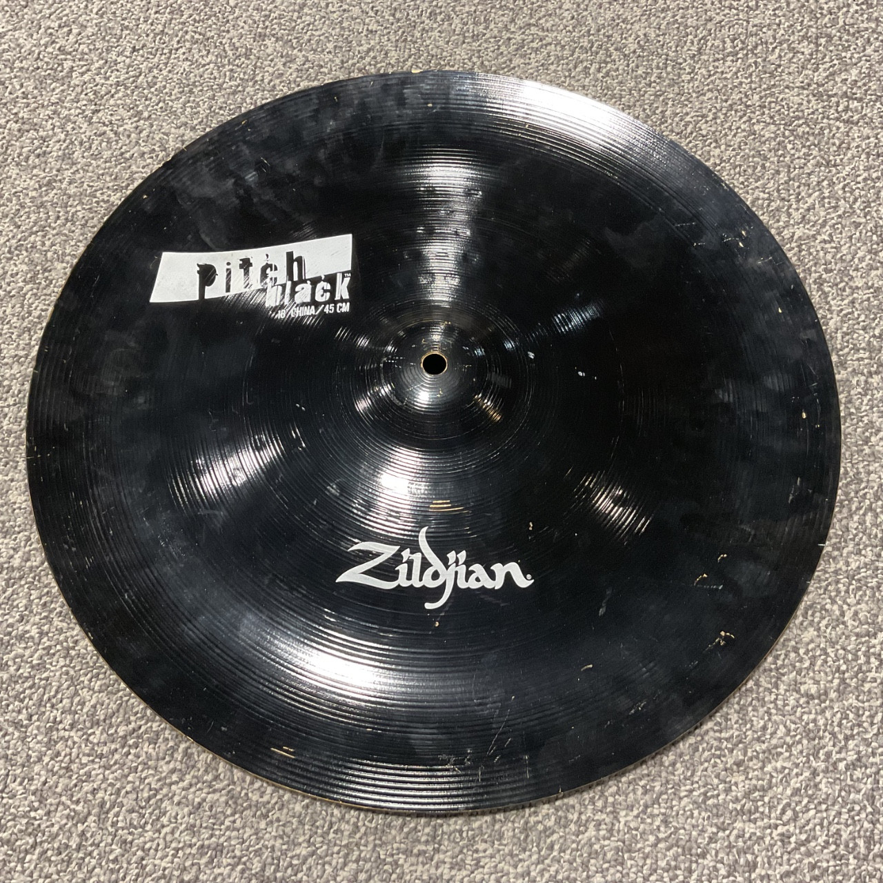 Used ZILDJIAN PITCH BLACK 18 INCH China Cymbal