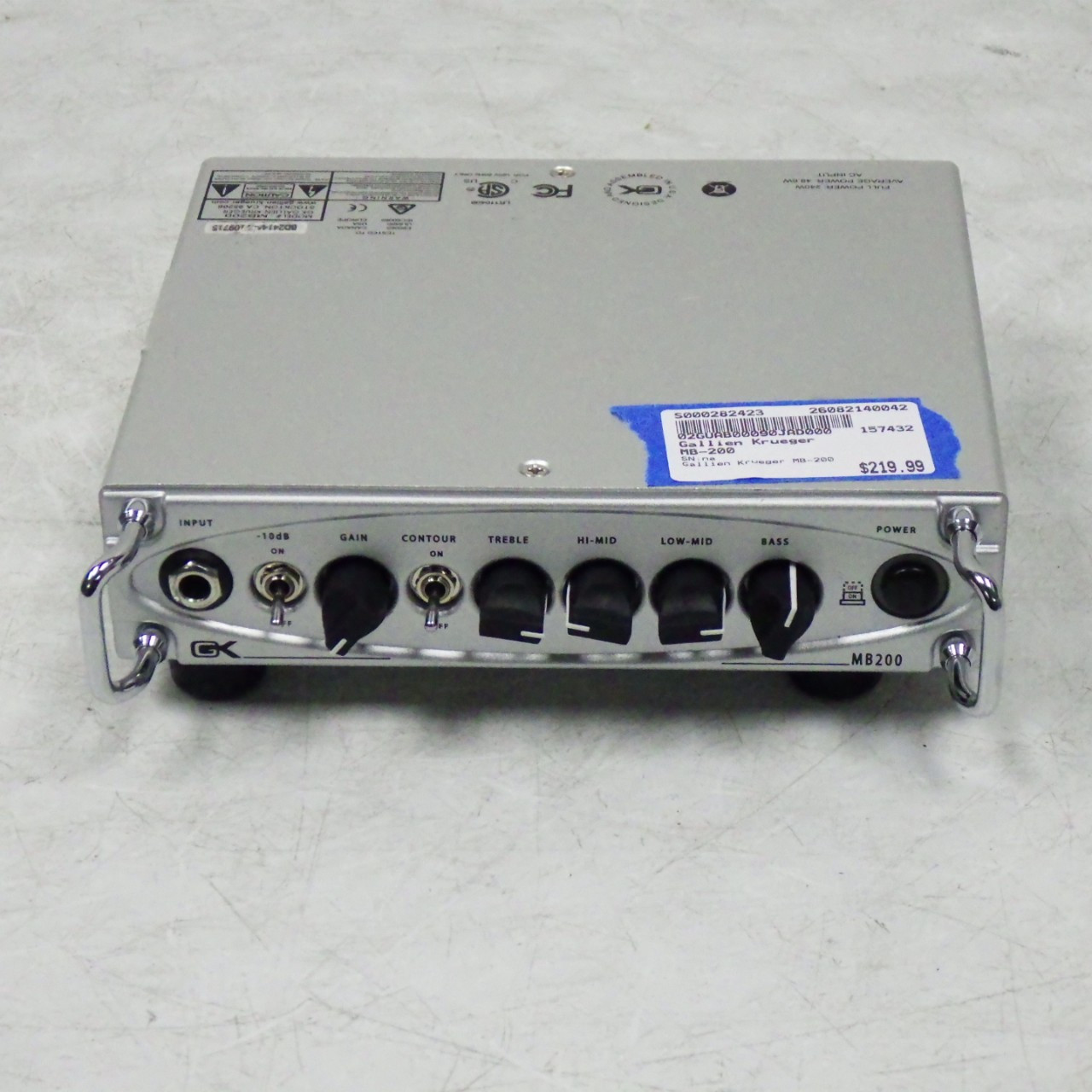 Used Gallien Krueger MB-200 Rackmount Bass Amplifier Head