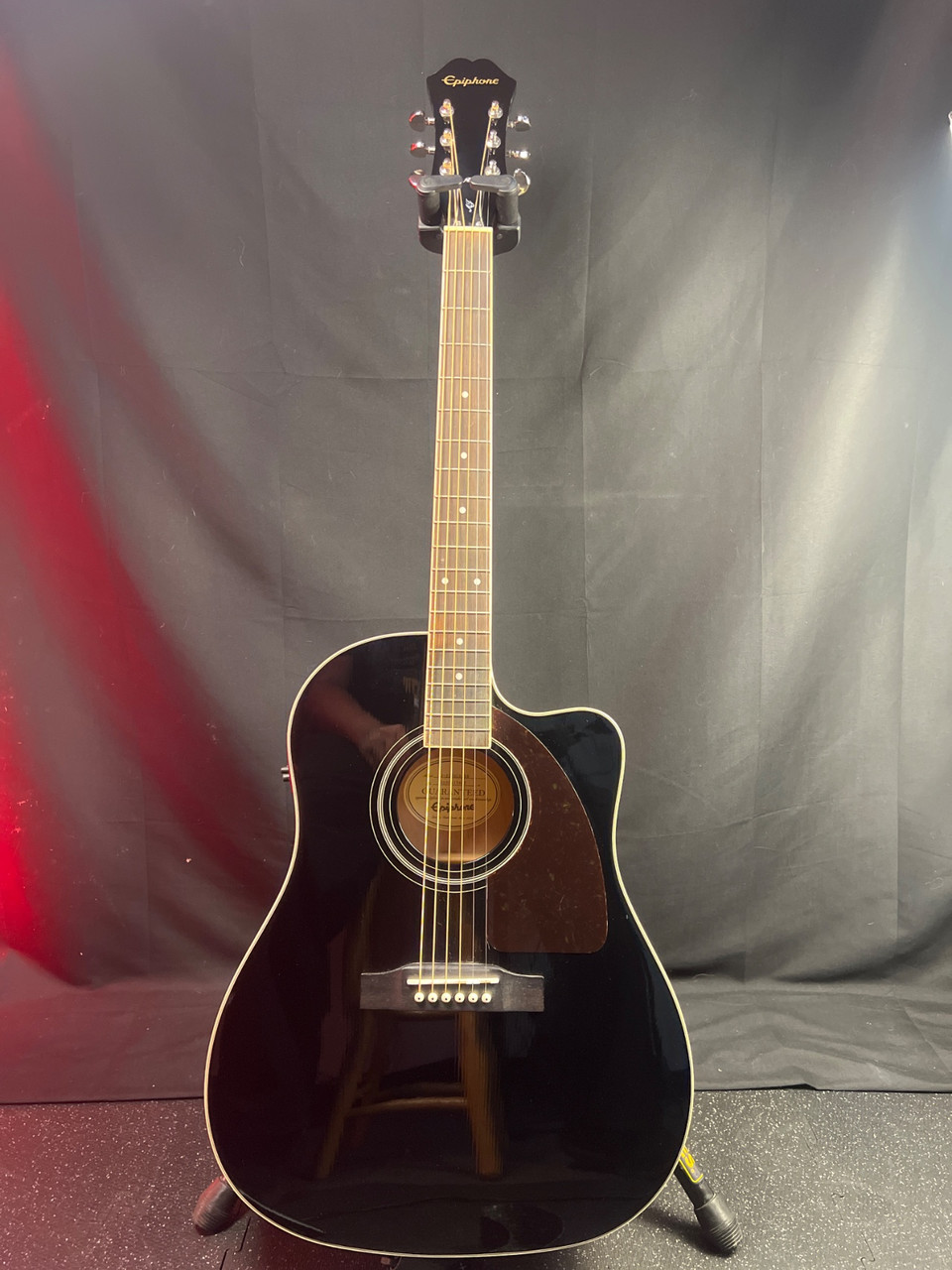 Used Epiphone AJ-220SCE/EB Laminate Top Acoustic Guitar Black