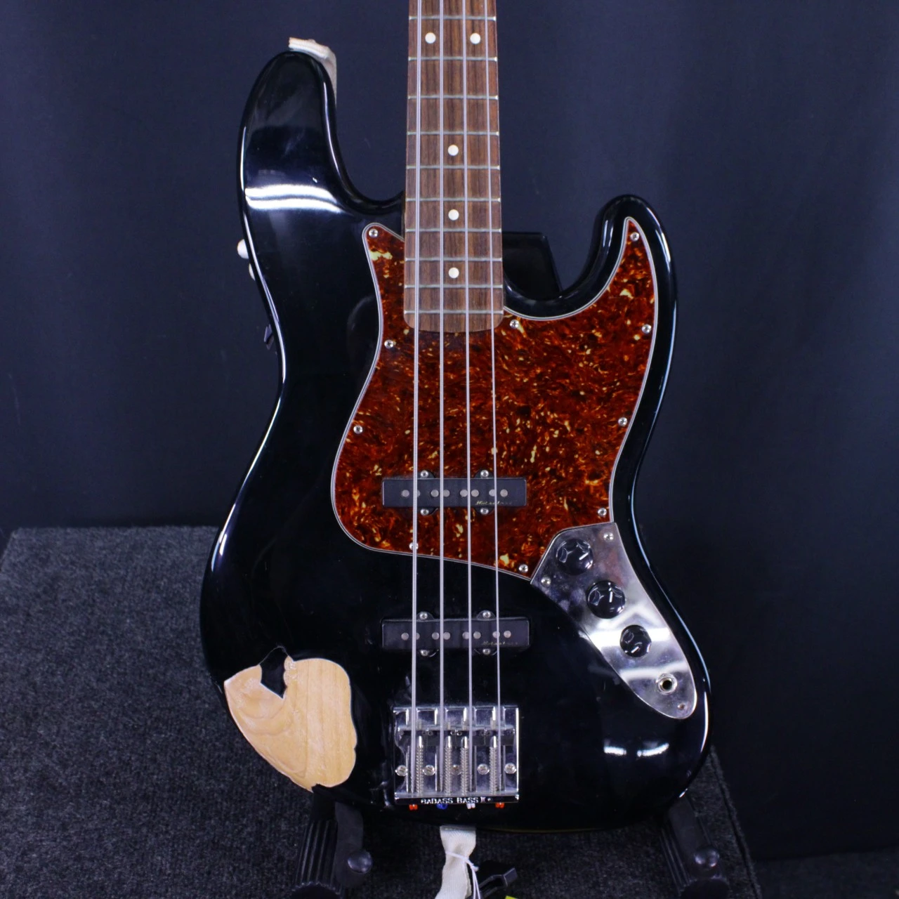 Used Fender MIM JAZZ BASS ODD MOD J Type Bass Guitar Black 4-String