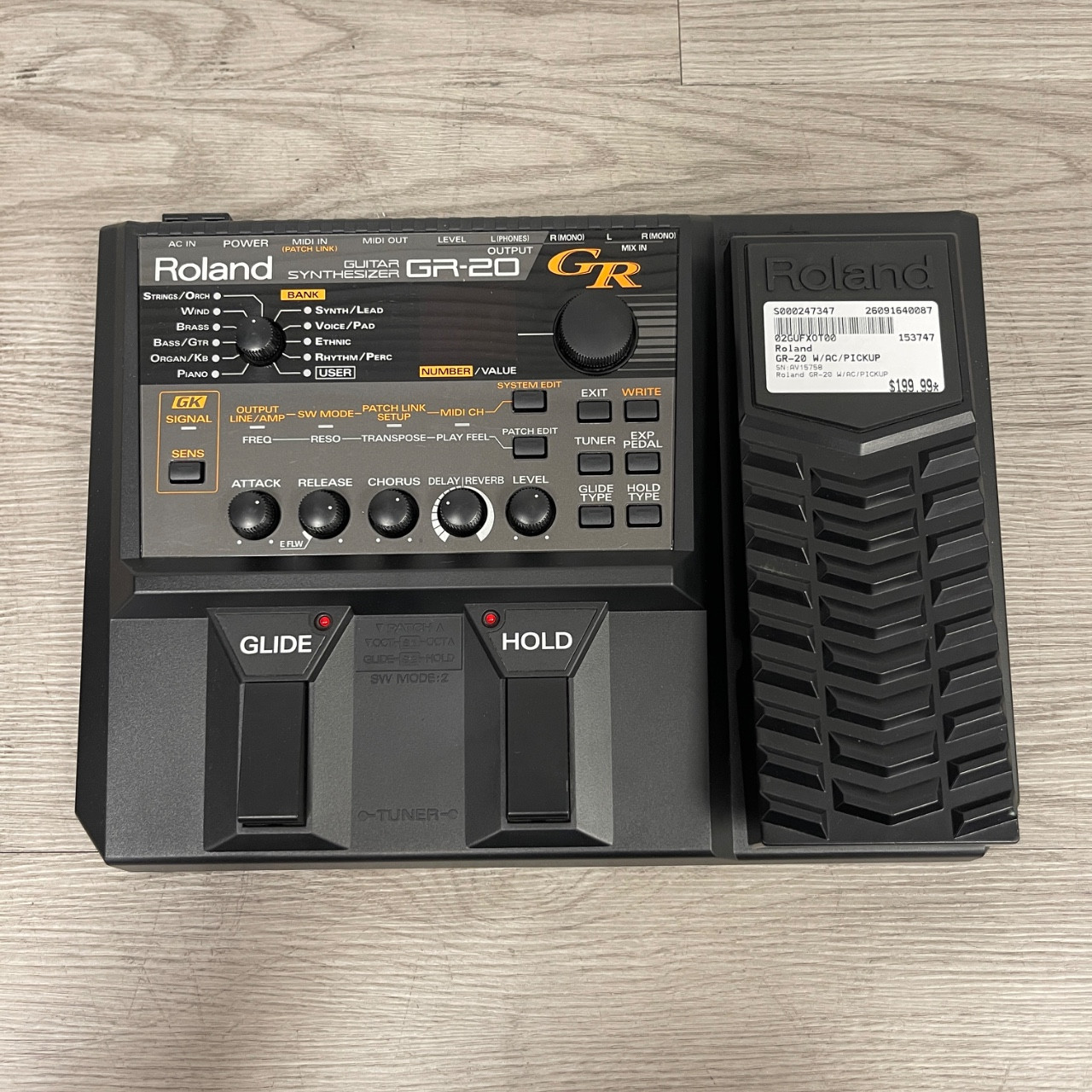 GDR2枚PUR2枚SR5枚他R.N Used Roland GR-20 W/AC/PICKUP Synthesizer Pedal