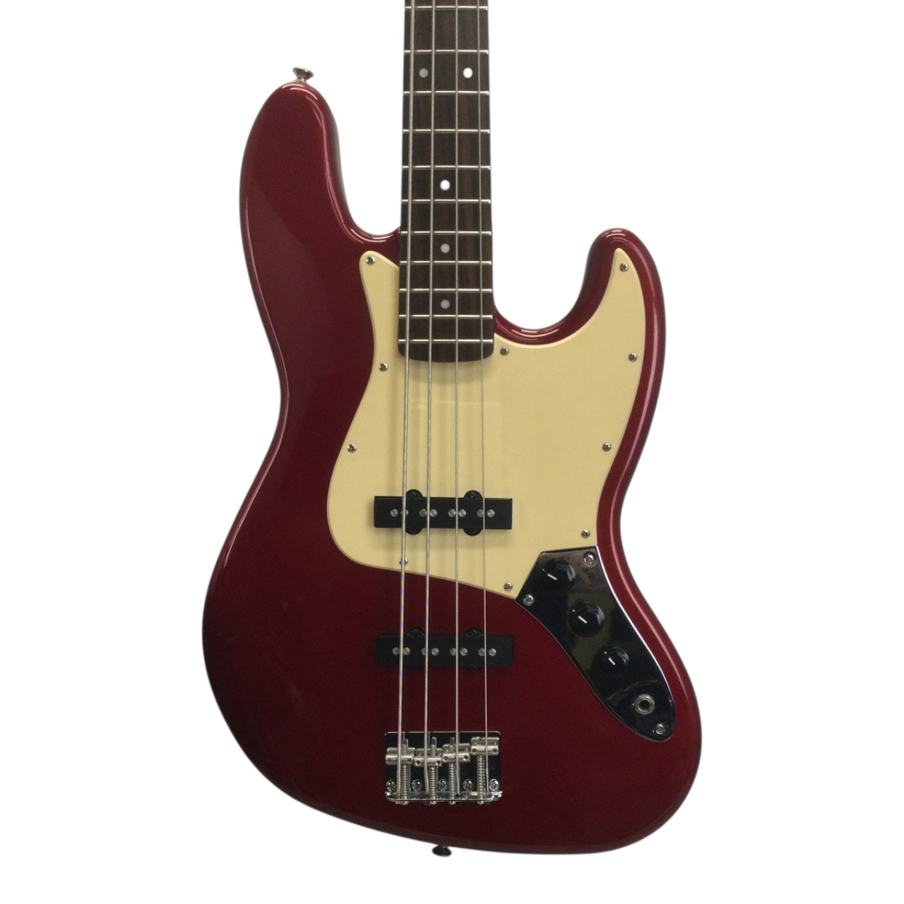 Used Squier 2009 Affinity Jazz Bass Vintage J Type Bass Guitar Red