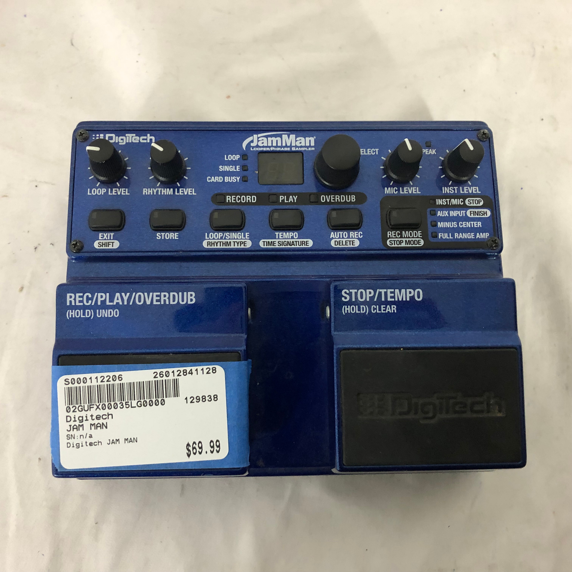 Used Digitech JAM MAN Looper Pedal