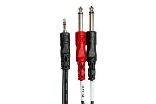 Vist Large View of Product Image Which is New HOSA 3.5MM TRS TO DUAL 1/4"