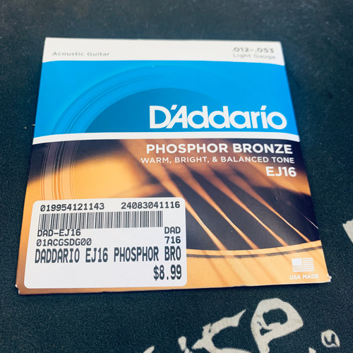 New DADDARIO EJ16 PHOSPHOR BRONZE LITE 41116-DADEJ16